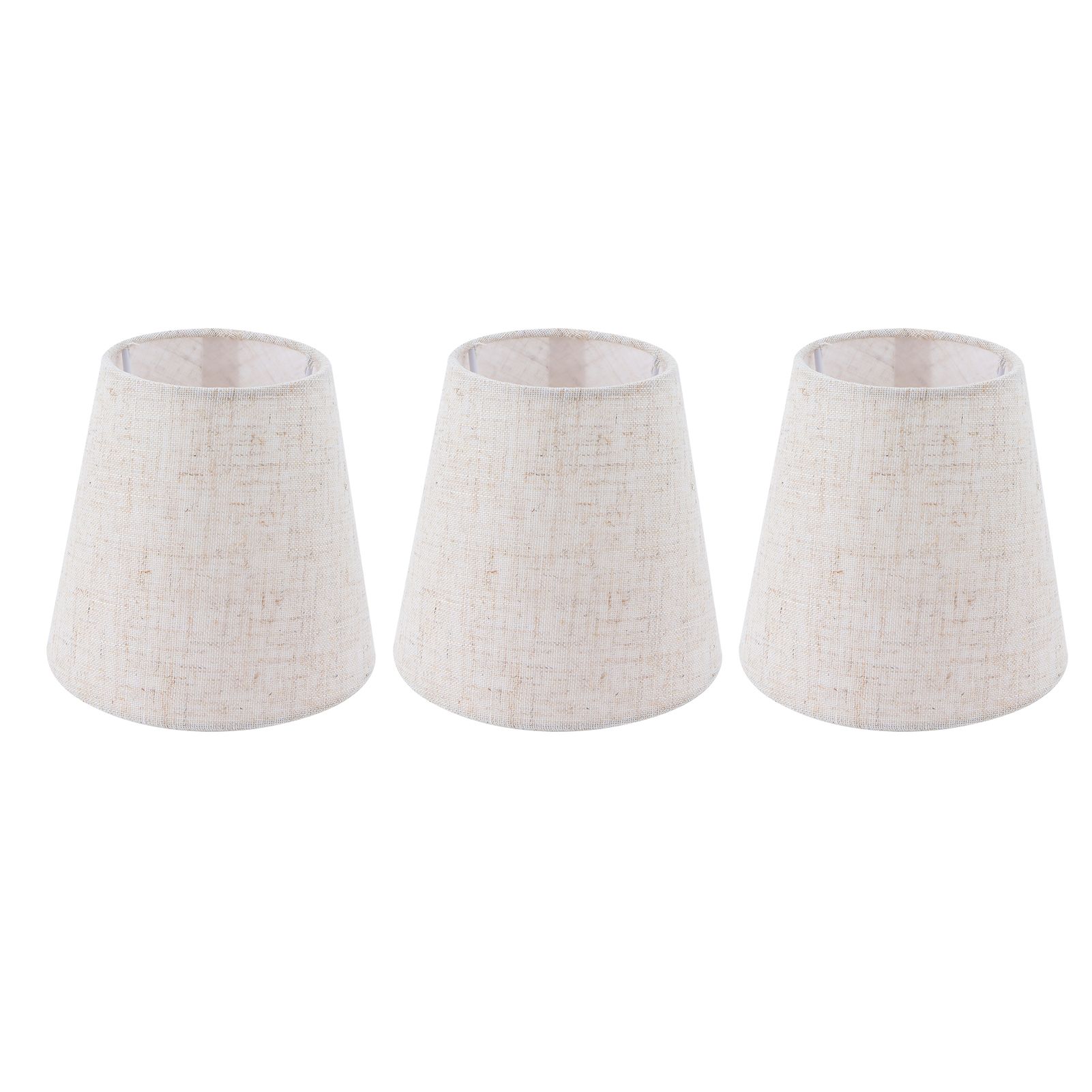 3PCS Linen Cloth Lamp Shade E14 Meson Lampshade for Candle Chandelier Hotel view 2
