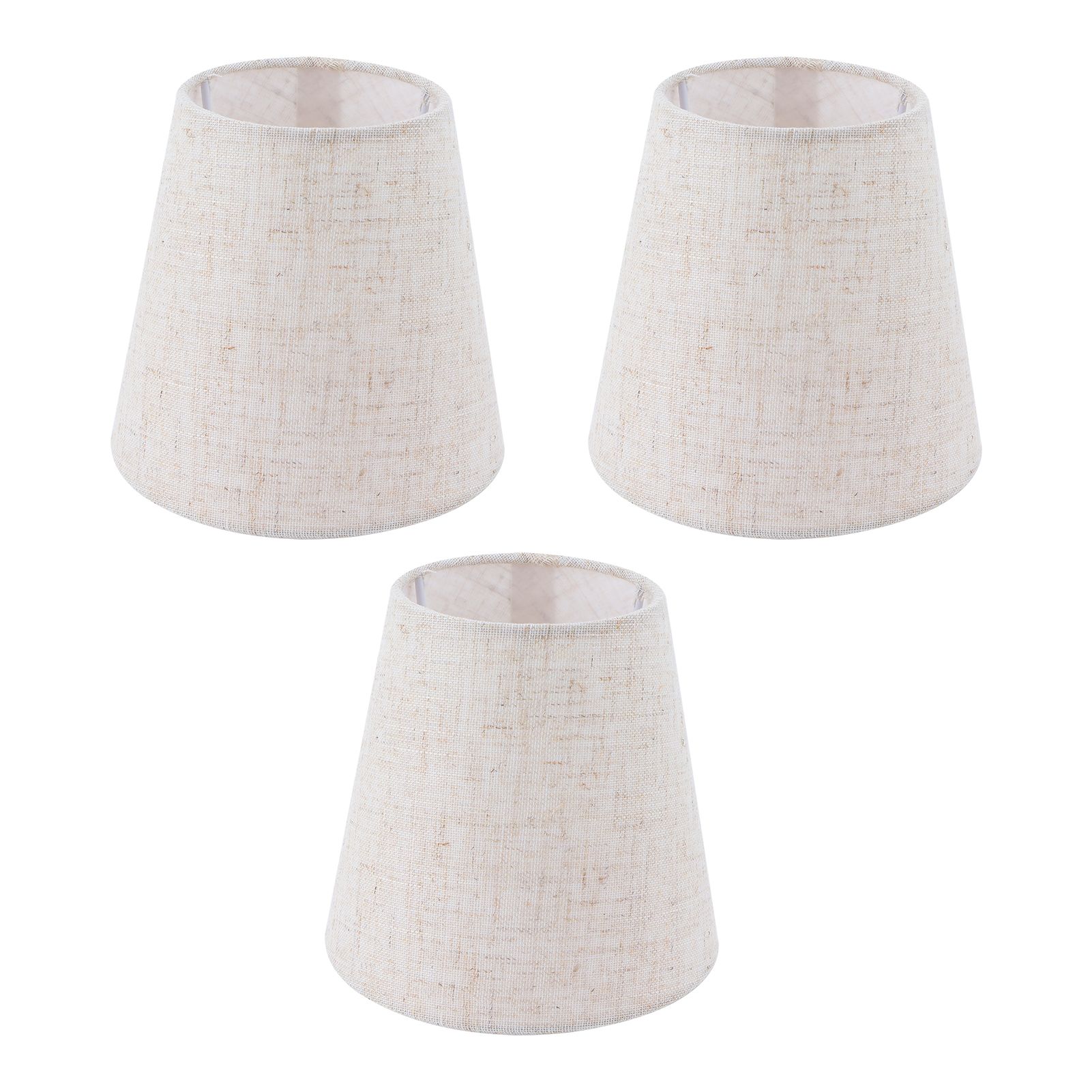 3PCS Linen Cloth Lamp Shade E14 Meson Lampshade for Candle Chandelier Hotel view 3