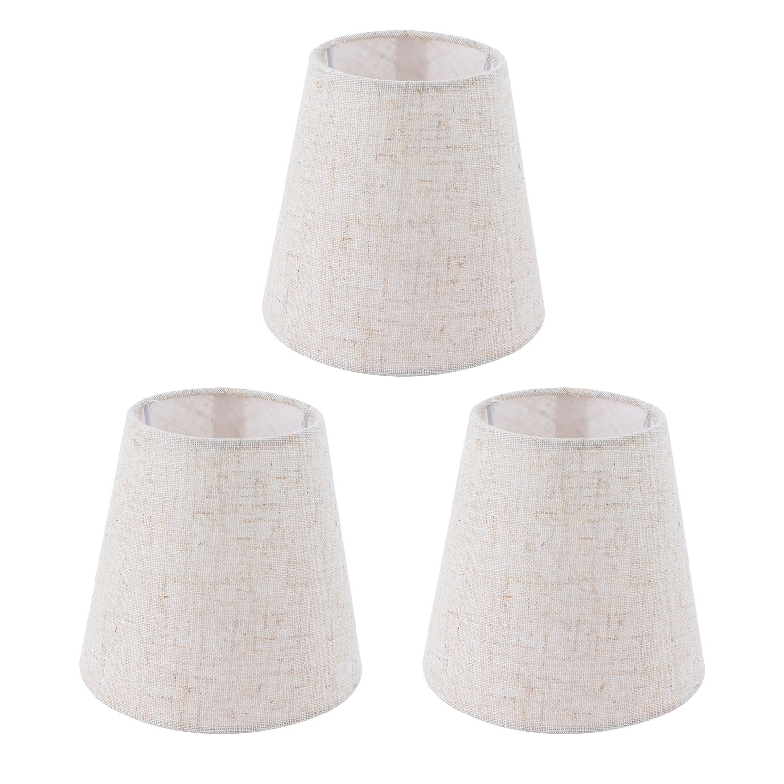 3PCS Linen Cloth Lamp Shade E14 Meson Lampshade for Candle Chandelier Hotel view 4