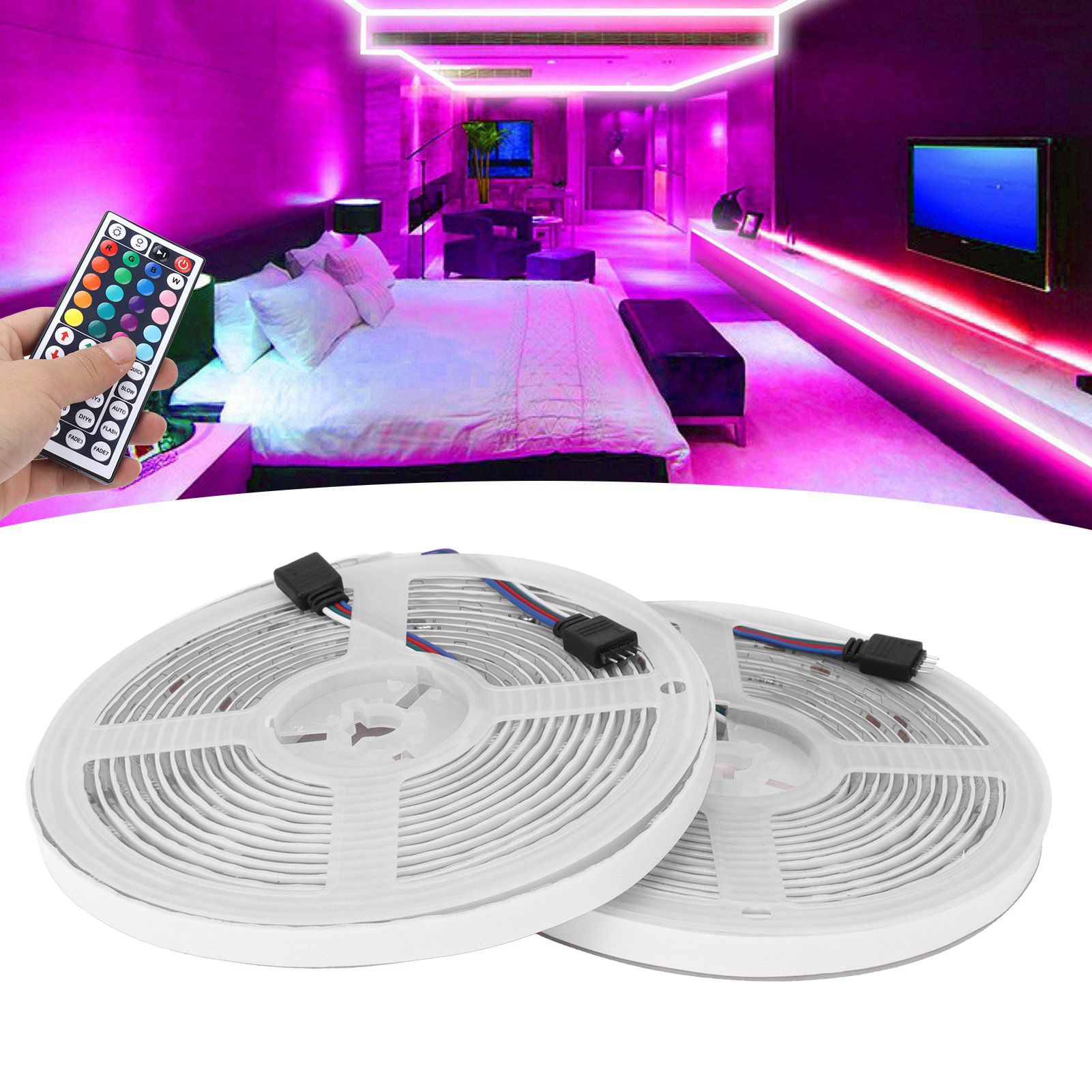 WiFi Light Strip IP65 300LED RGB Dimmable Color Changing Rope Lamp Outdoor view 11