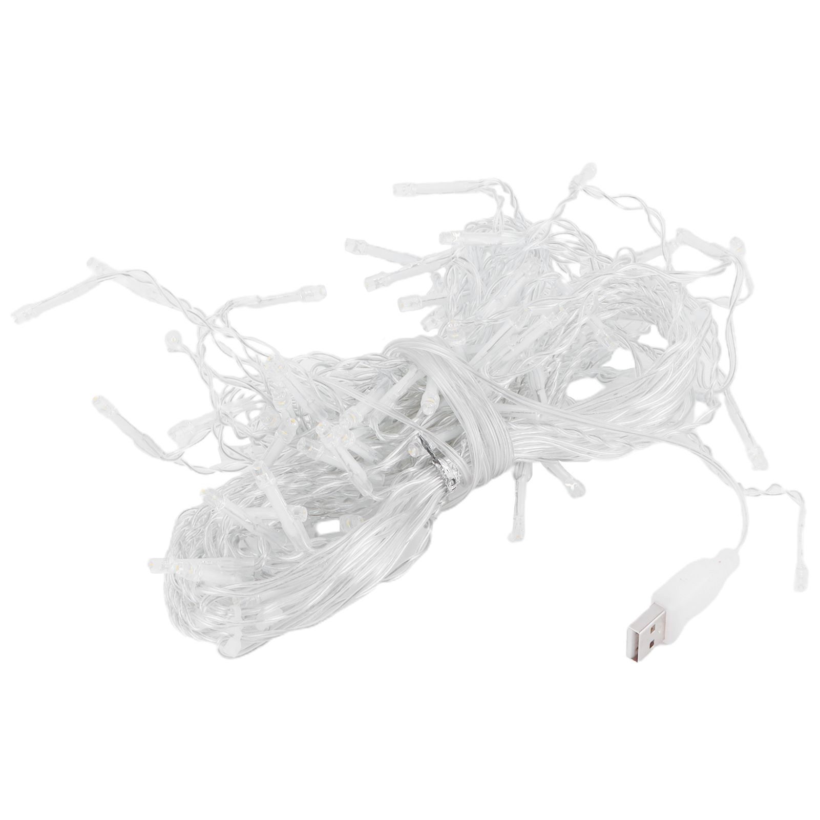 96LED String Lights USB Powered Curtain Light Festival Party Decoration Warm White view 3