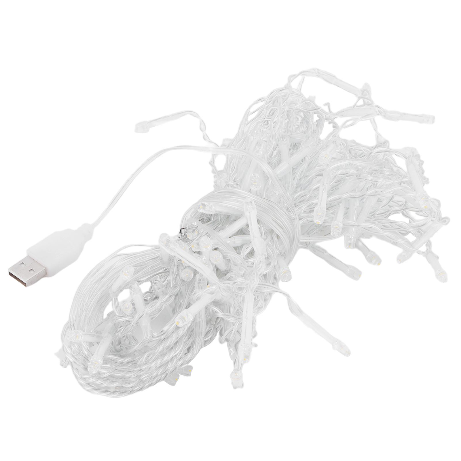 96LED String Lights USB Powered Curtain Light Festival Party Decoration Warm White view 7