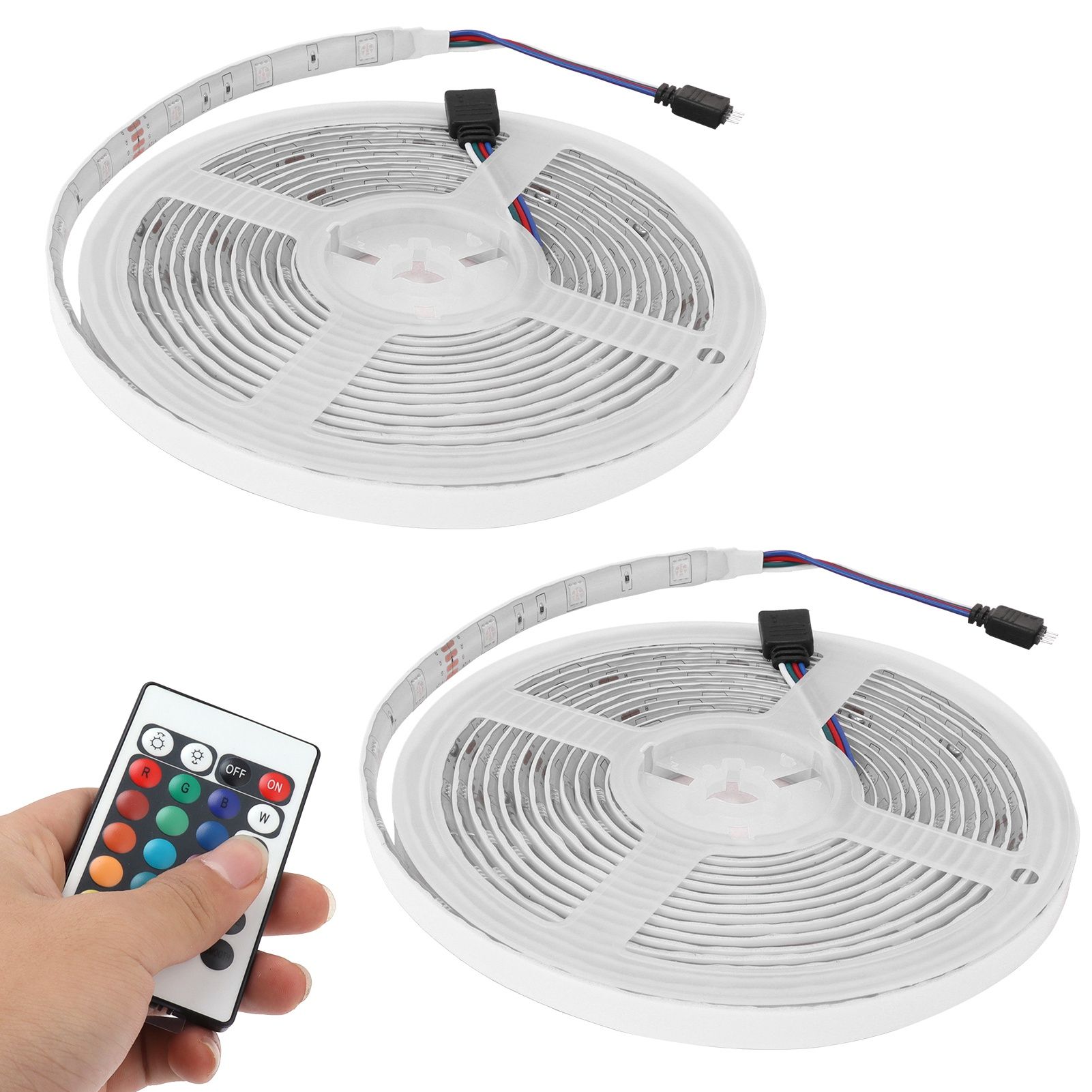 5050 300LED RGB Strip Lights IP65 12V Dimmable Color Changing Lamp Remote Control view 6