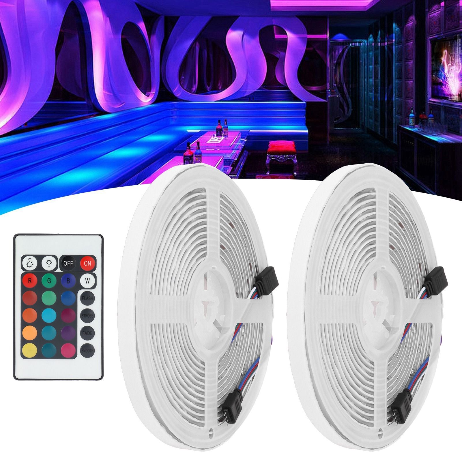 5050 300LED RGB Strip Lights IP65 12V Dimmable Color Changing Lamp Remote Control view 11