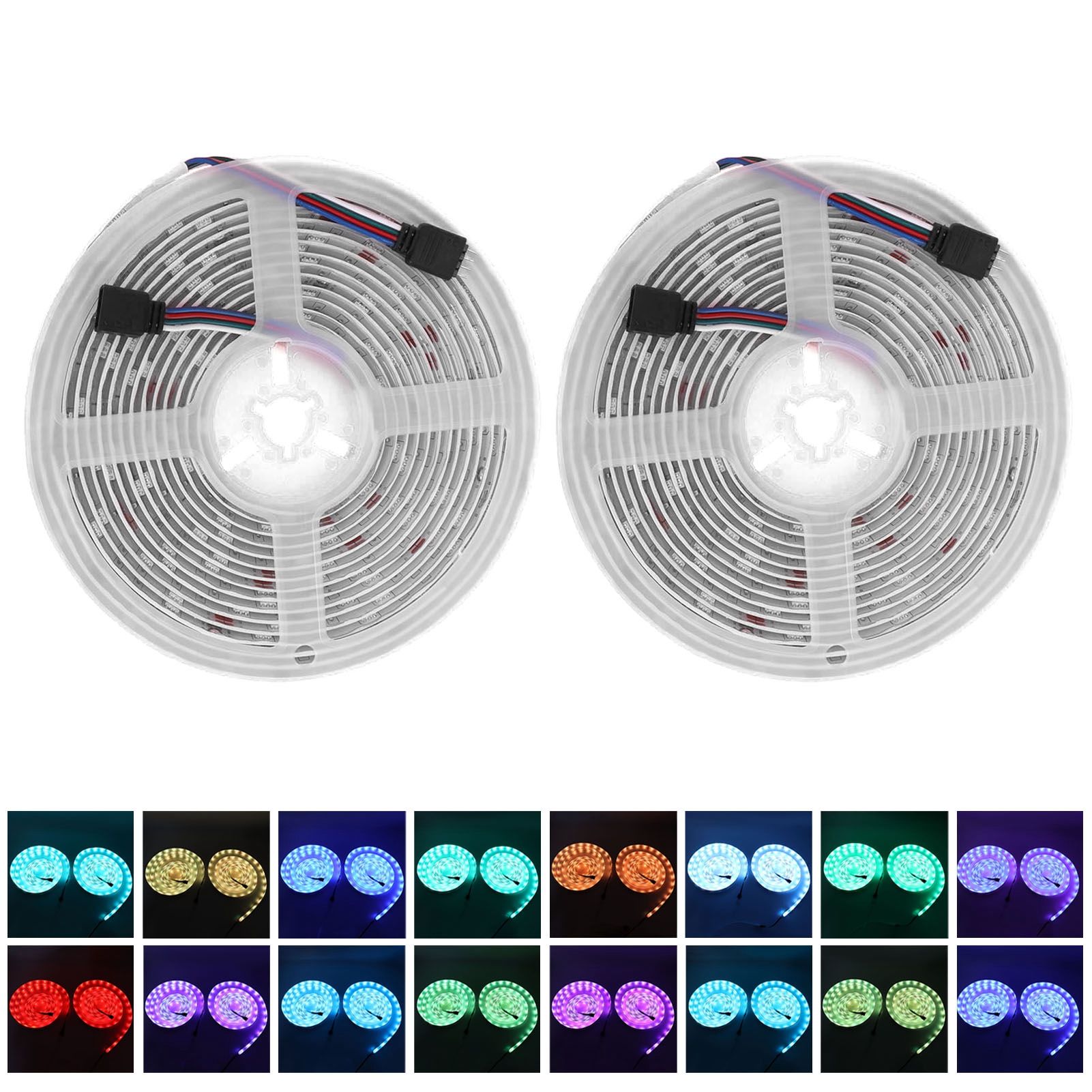 300LED SMD5050 Light Strip 12V IP65 RGB Colorful Lighting with 24‑Key Remote view 8