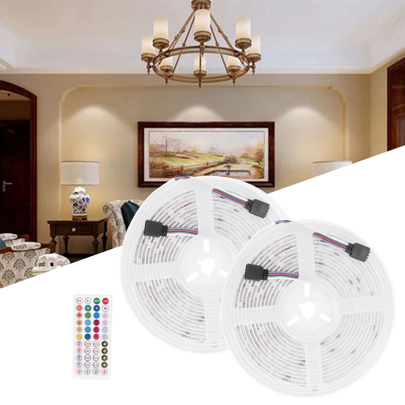 300LED Remote Strip Lights IP65 SMD5050 RGB Dimmable Flexible Rope Lights view 11