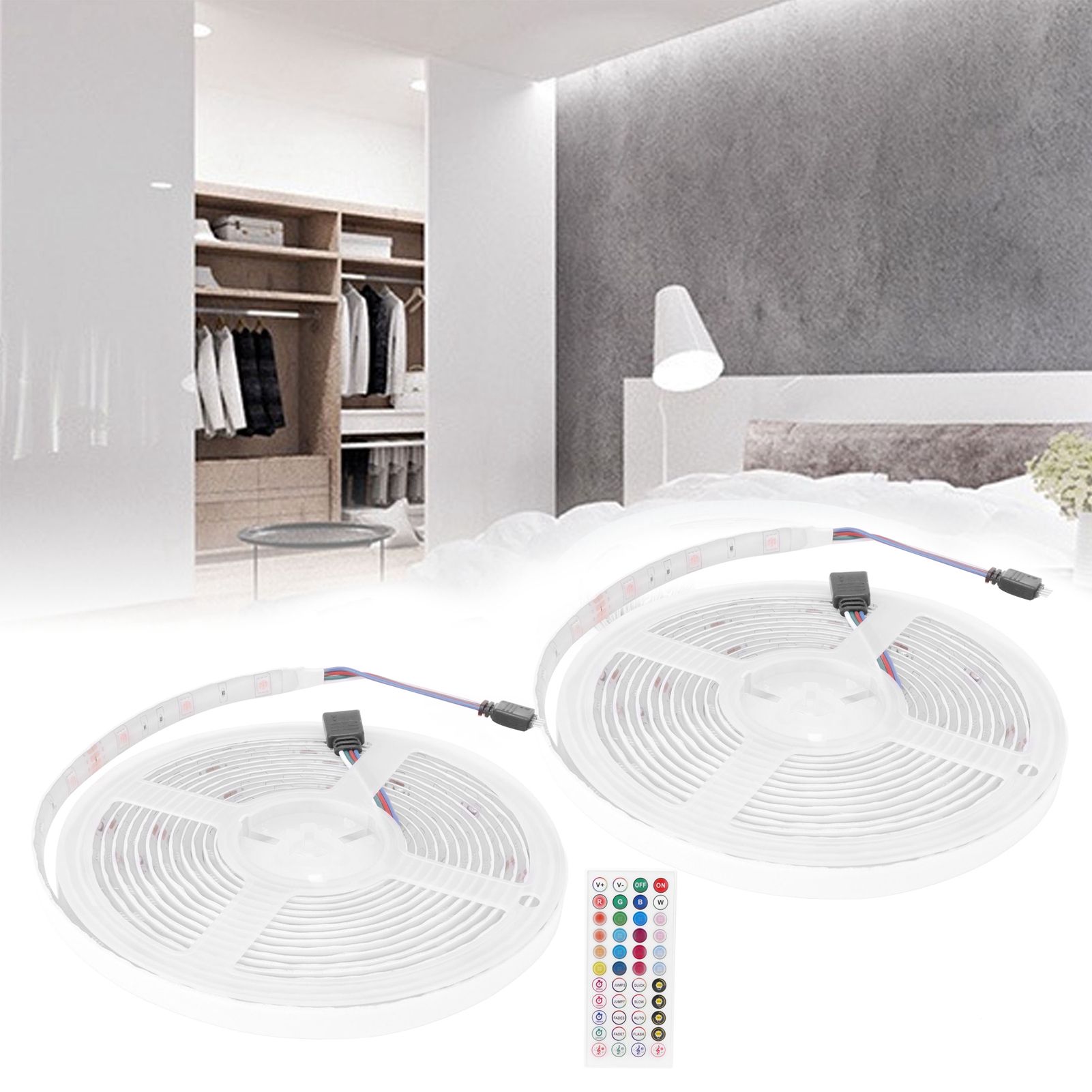 300LED Remote Strip Lights IP65 SMD5050 RGB Dimmable Flexible Rope Lights view 12