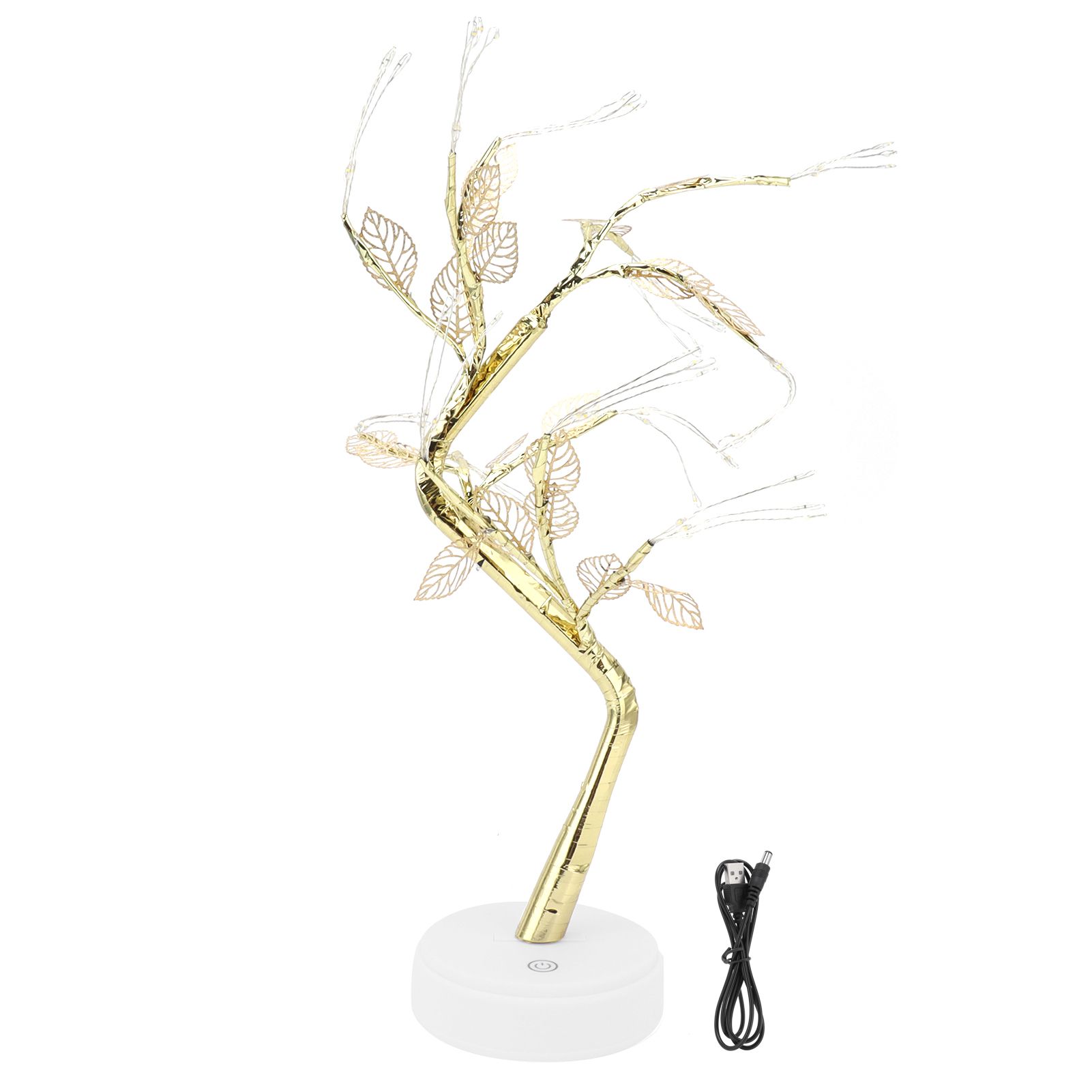 Night Light 72LEDs Artificial Leaf Bonsai LED Copper Wire Lamp Battery USB view 2