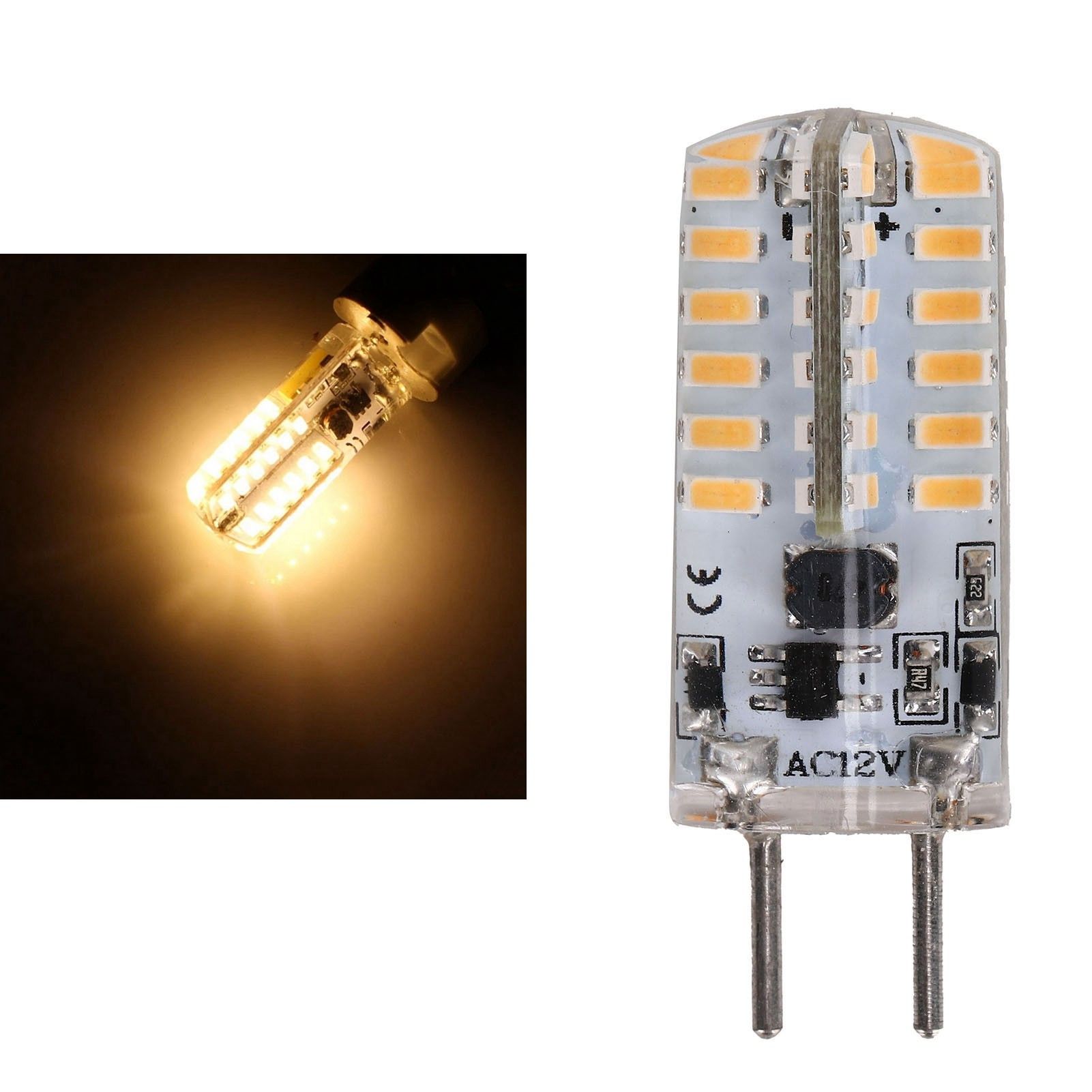 48LED Silicone Bulb 3W 300LM GY6.35 BiPin Bulb AC12V for Chandelier Ceiling view 11