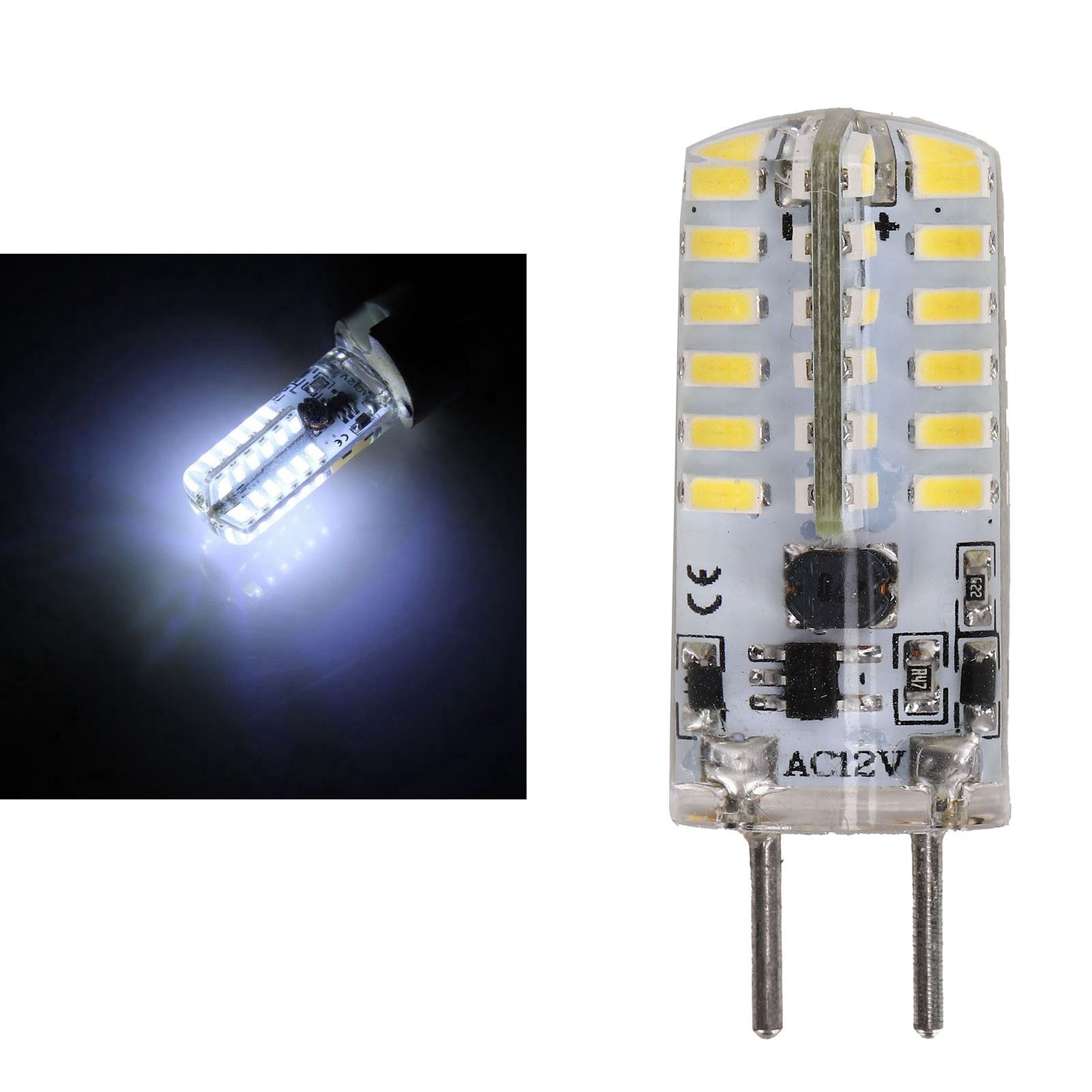 48LED Silicone Bulb 3W 300LM GY6.35 BiPin Bulb AC12V for Chandelier Ceiling view 11