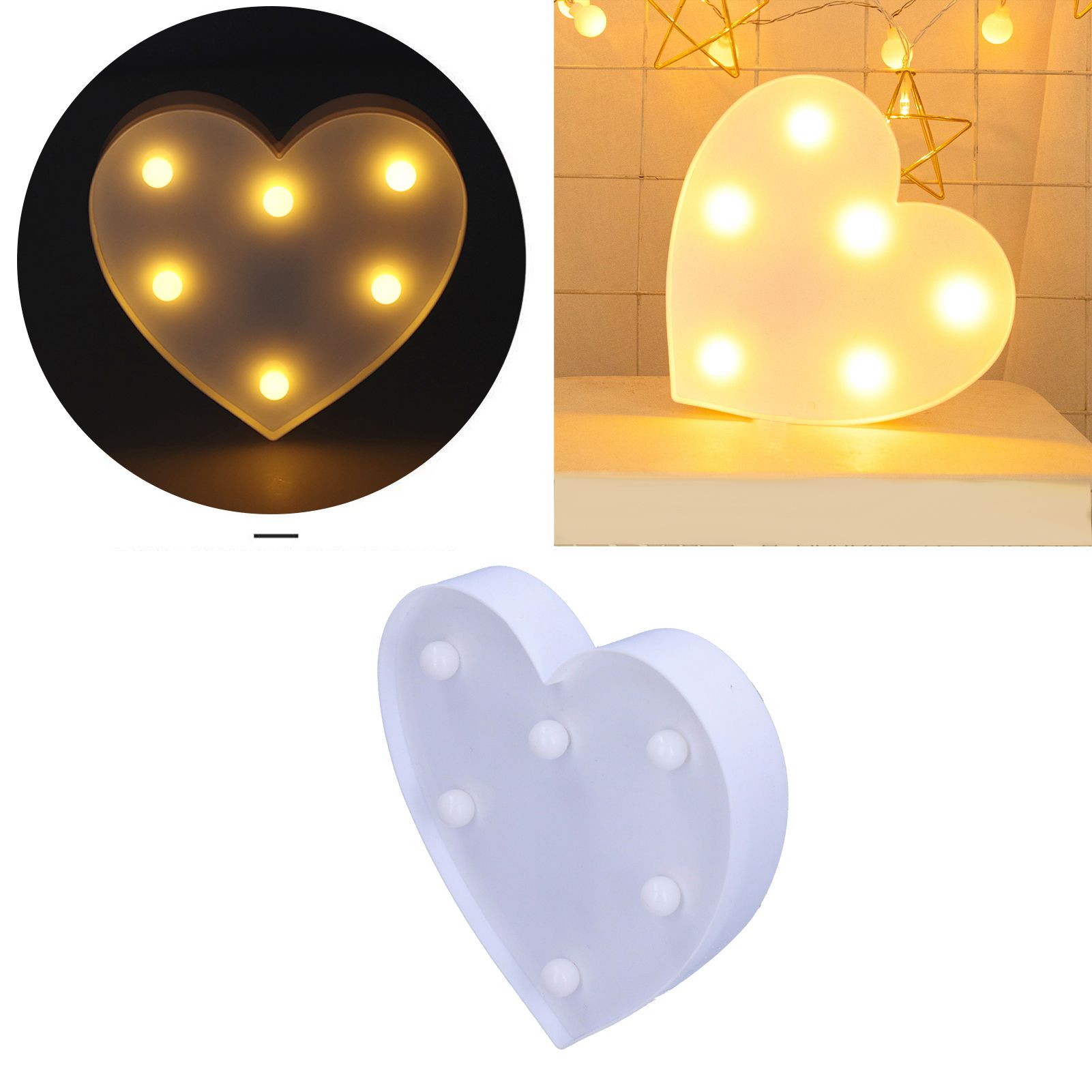 LED HeartShaped Light 6LED Chip Small Night Light for Wedding Birthday Party view 12