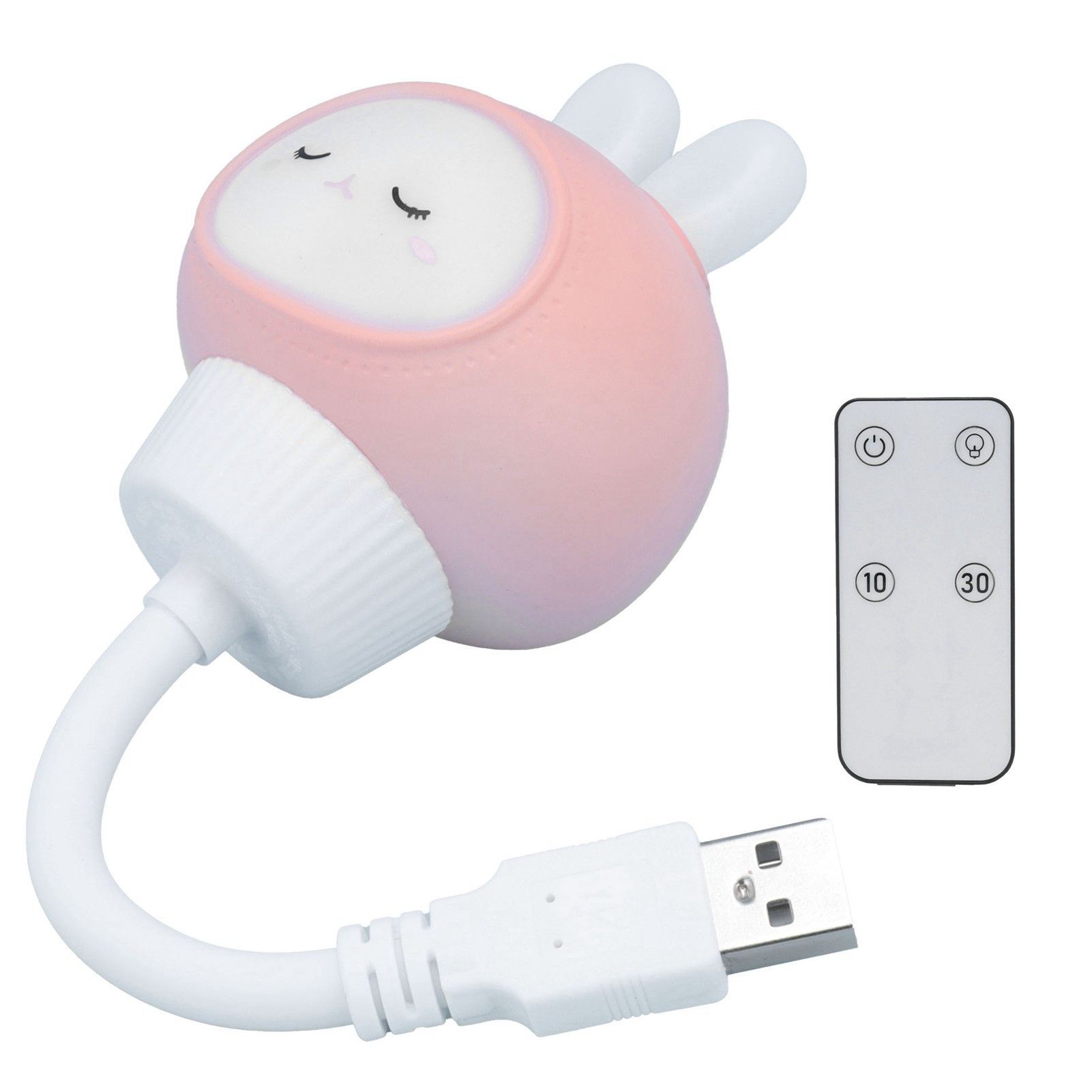 USB Cute Bunny Night Light Baby Remote Control Night Lamp for Room Decor view 3