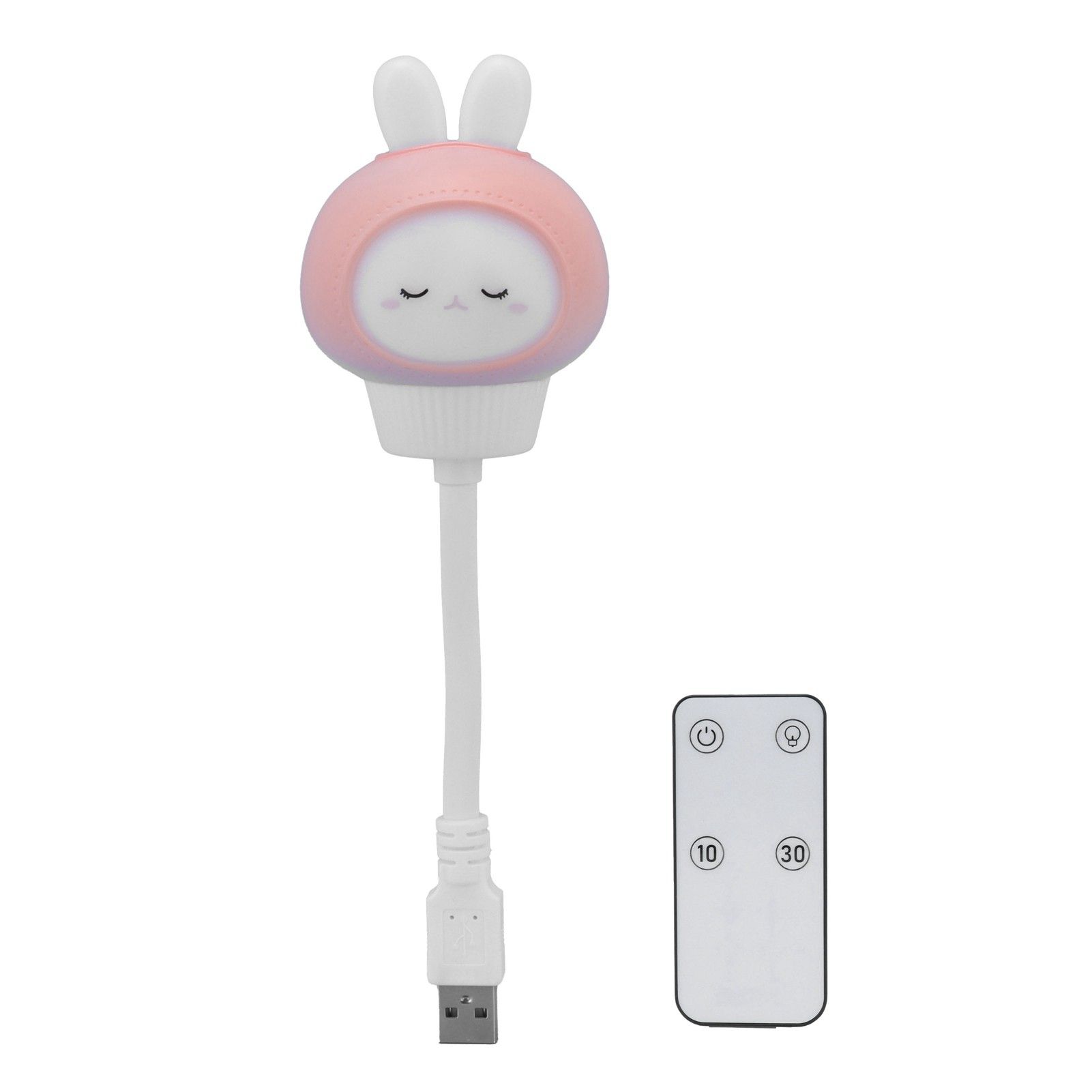USB Cute Bunny Night Light Baby Remote Control Night Lamp for Room Decor view 8