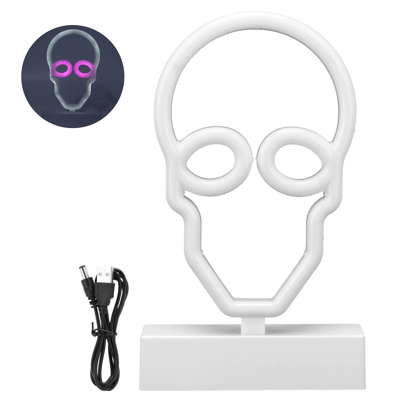Neon Signs Night Lights with Stand Base Skull Head Neon LED Light for Bedroom view 2