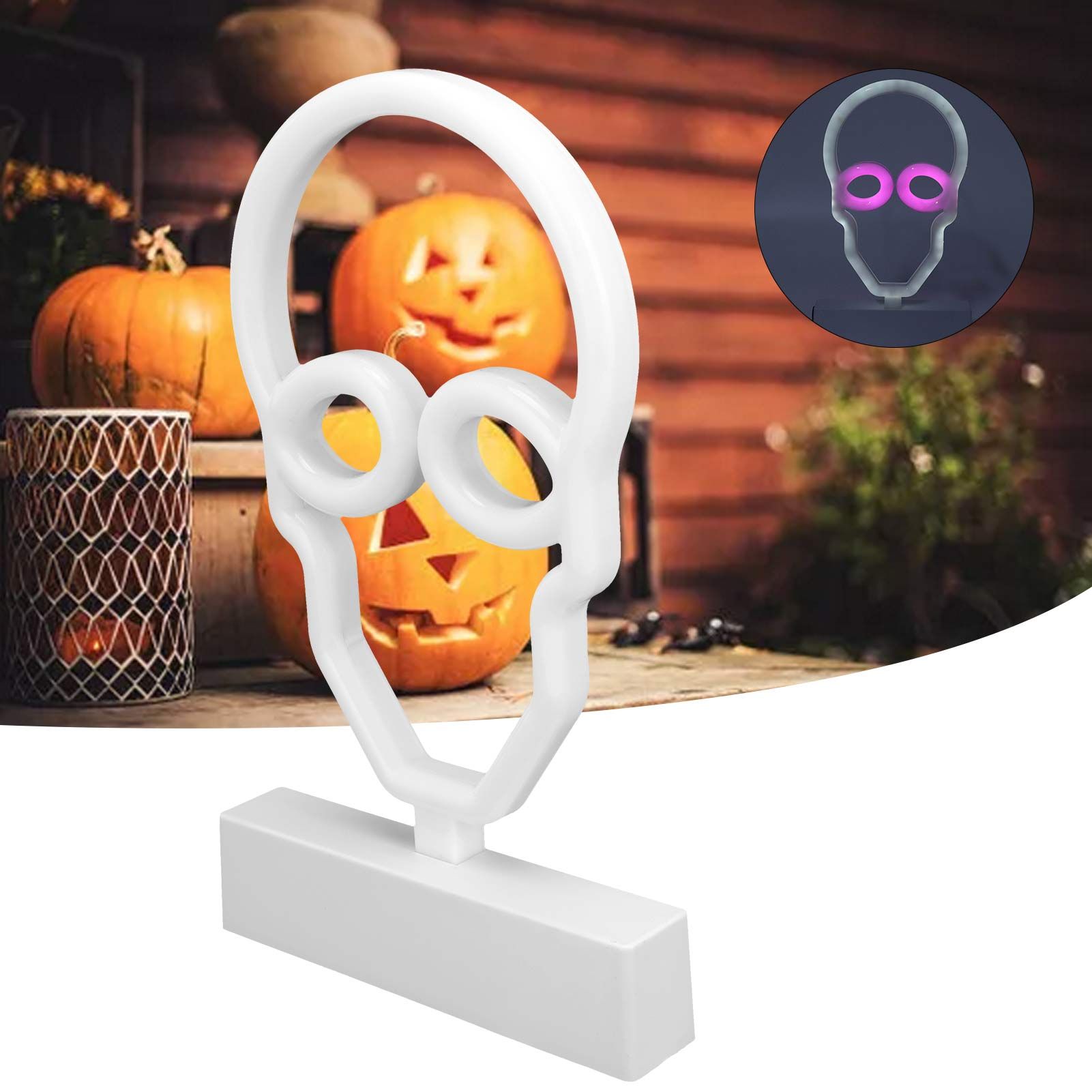 Neon Signs Night Lights with Stand Base Skull Head Neon LED Light for Bedroom view 12