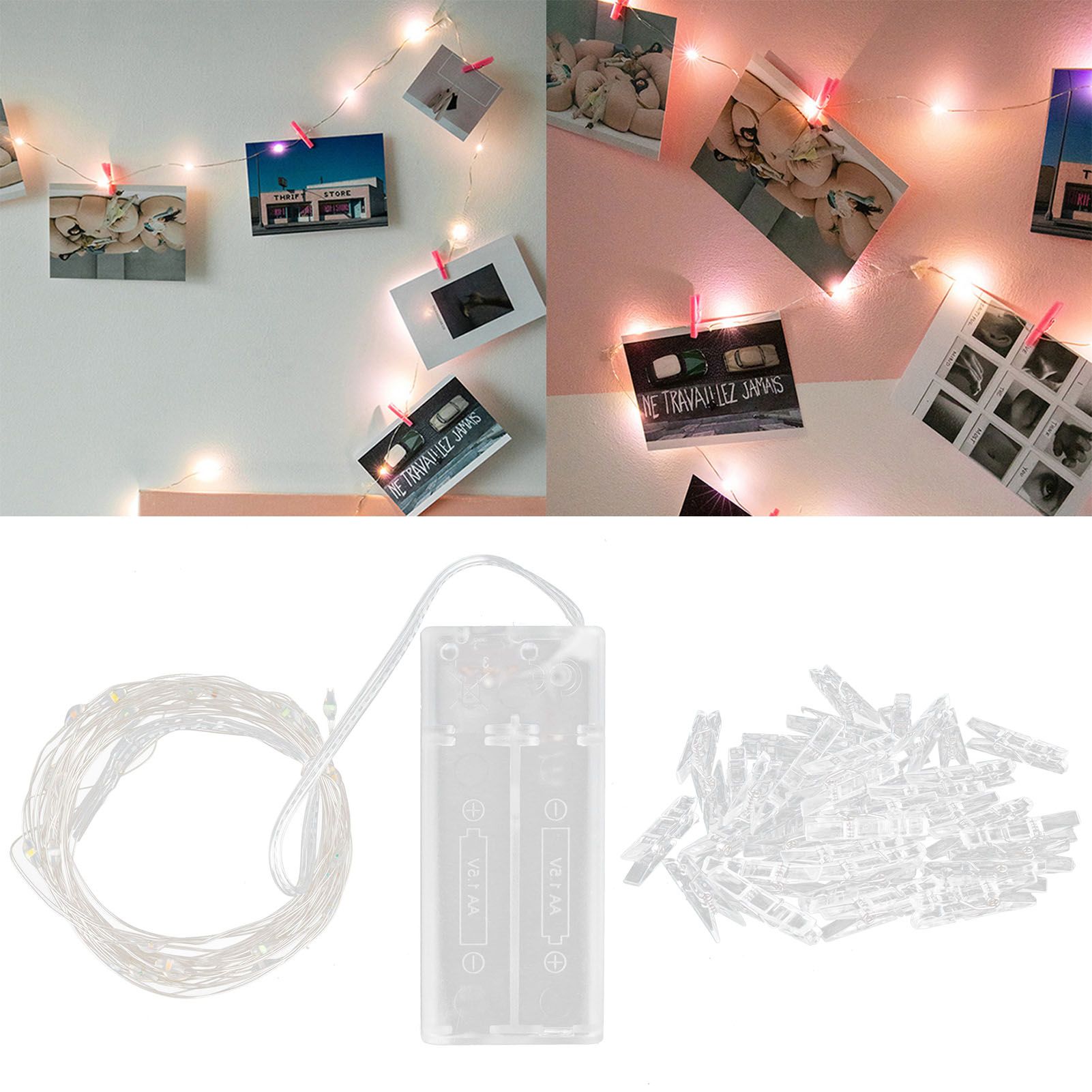 4m Photo Clip String Lights Colorful Copper Wire Holiday Home Decoration Light view 11