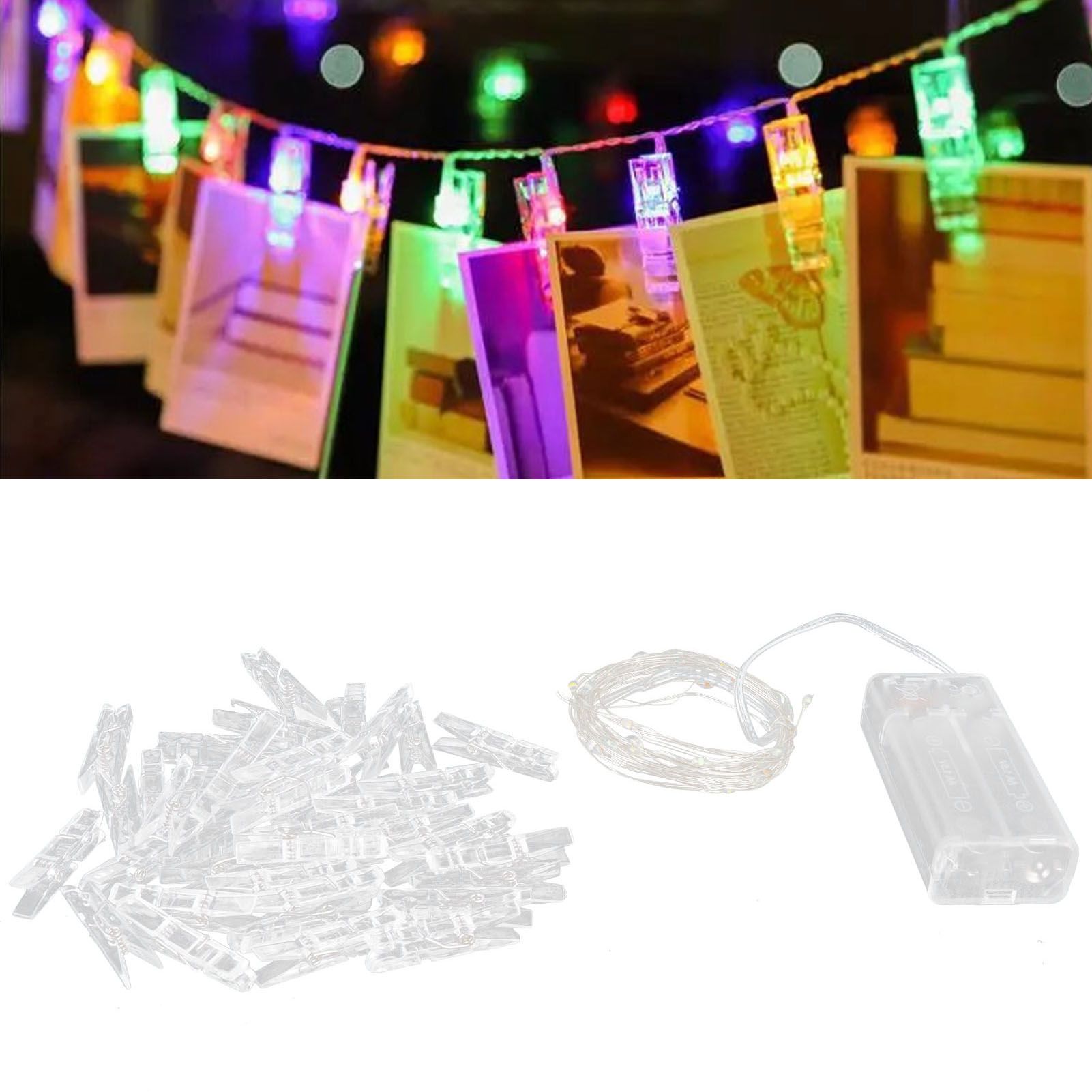 4m Photo Clip String Lights Colorful Copper Wire Holiday Home Decoration Light view 12