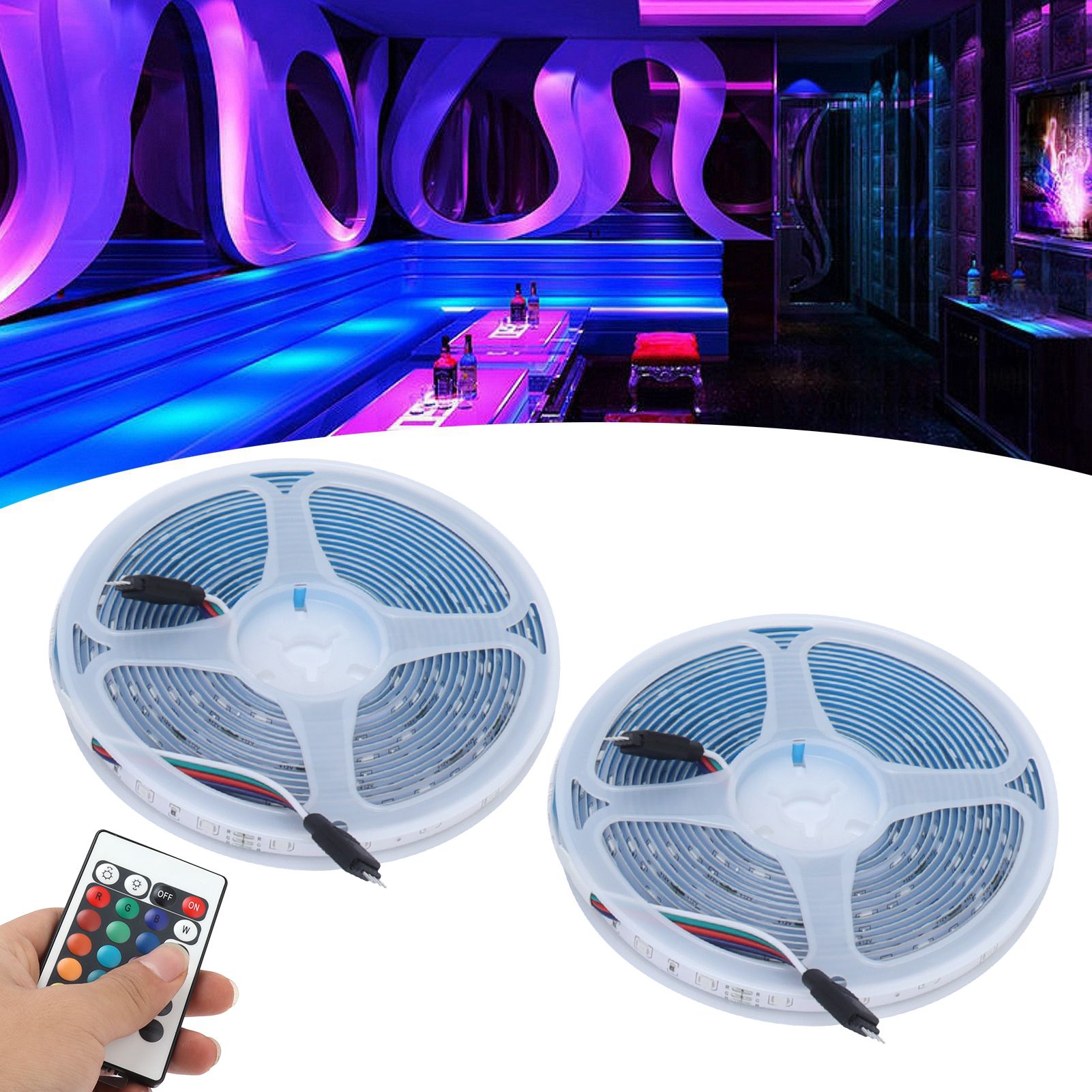 IP65 Waterproof RGB Strip Light Color Changing 600LED Light Dimmable for view 11