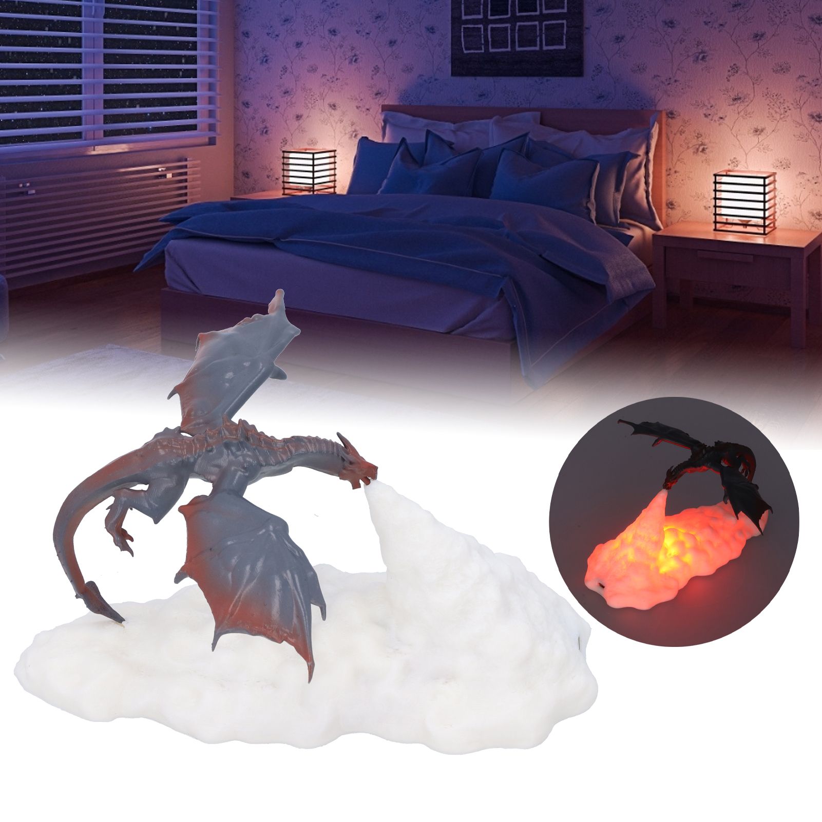 3 Dimensional Printing Dragon Shape Light Innovative LED Desk Lamp for Home view 11