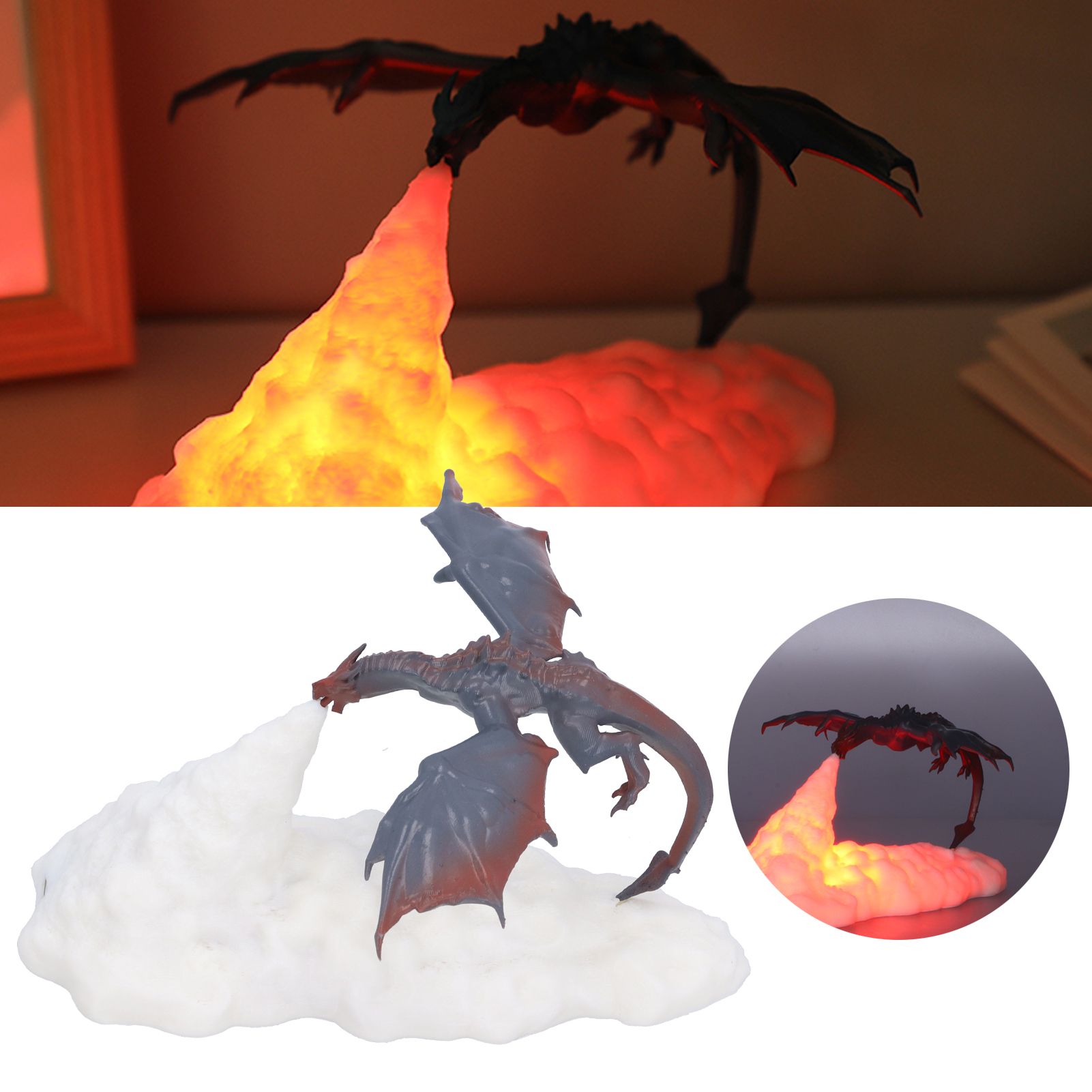3 Dimensional Printing Dragon Shape Light Innovative LED Desk Lamp for Home view 12