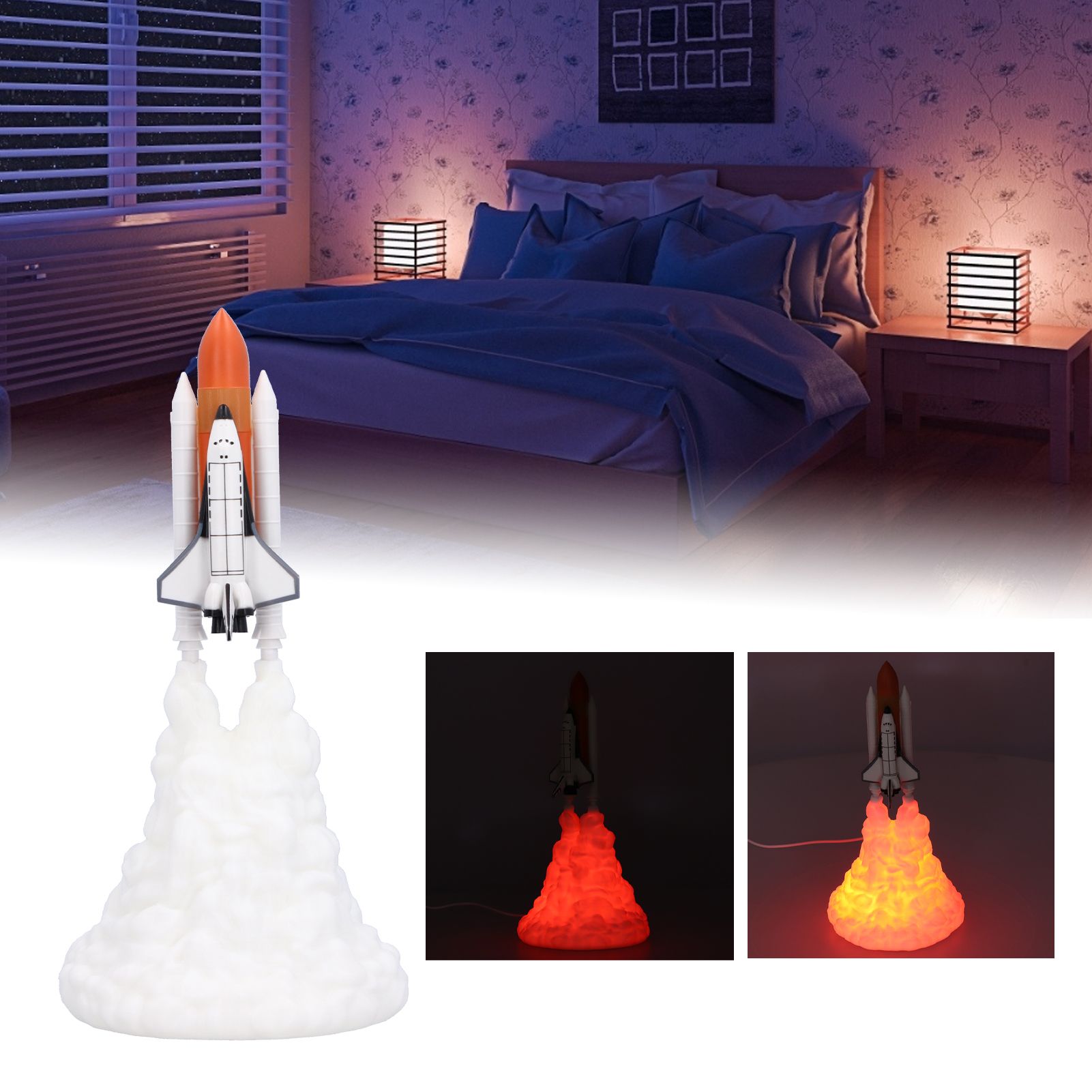 3 Dimensional Printing Stylish Shape Lights USB Charging Lamp LED Home view 11