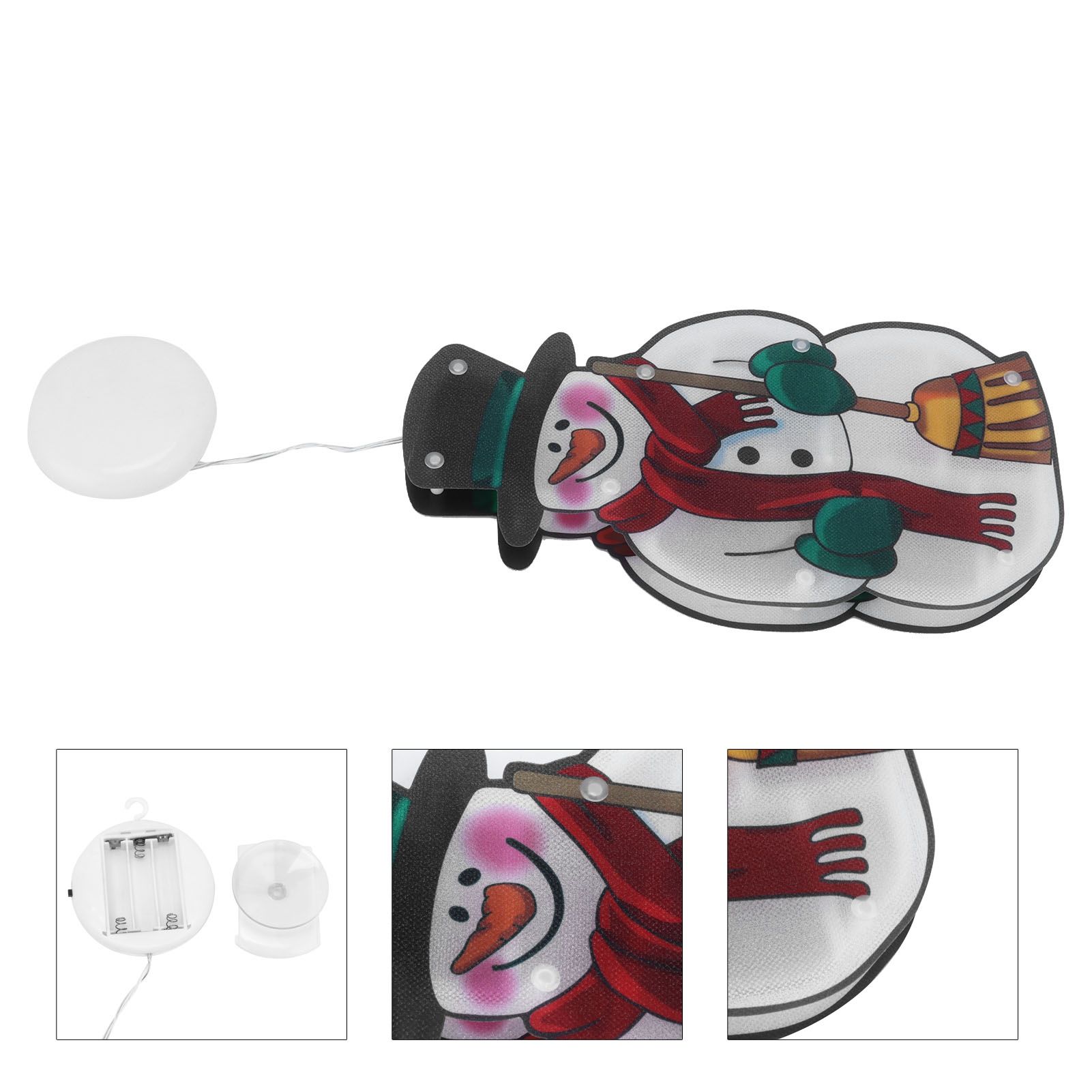 Christmas Lighted Decoration Snowman LED Window Hanging Lamp with Suction Cup view 5