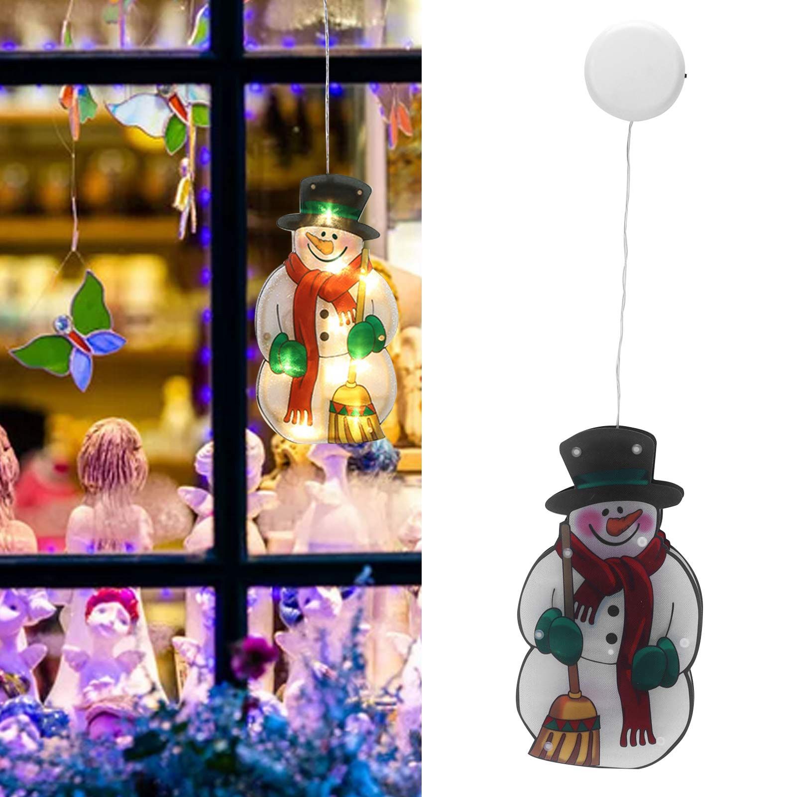 Christmas Lighted Decoration Snowman LED Window Hanging Lamp with Suction Cup view 11