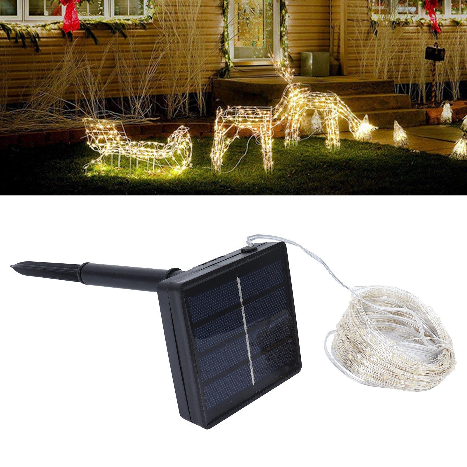 300LED Solar String Lights IP44 Waterproof Outdoor Garden Courtyard Decoration view 11