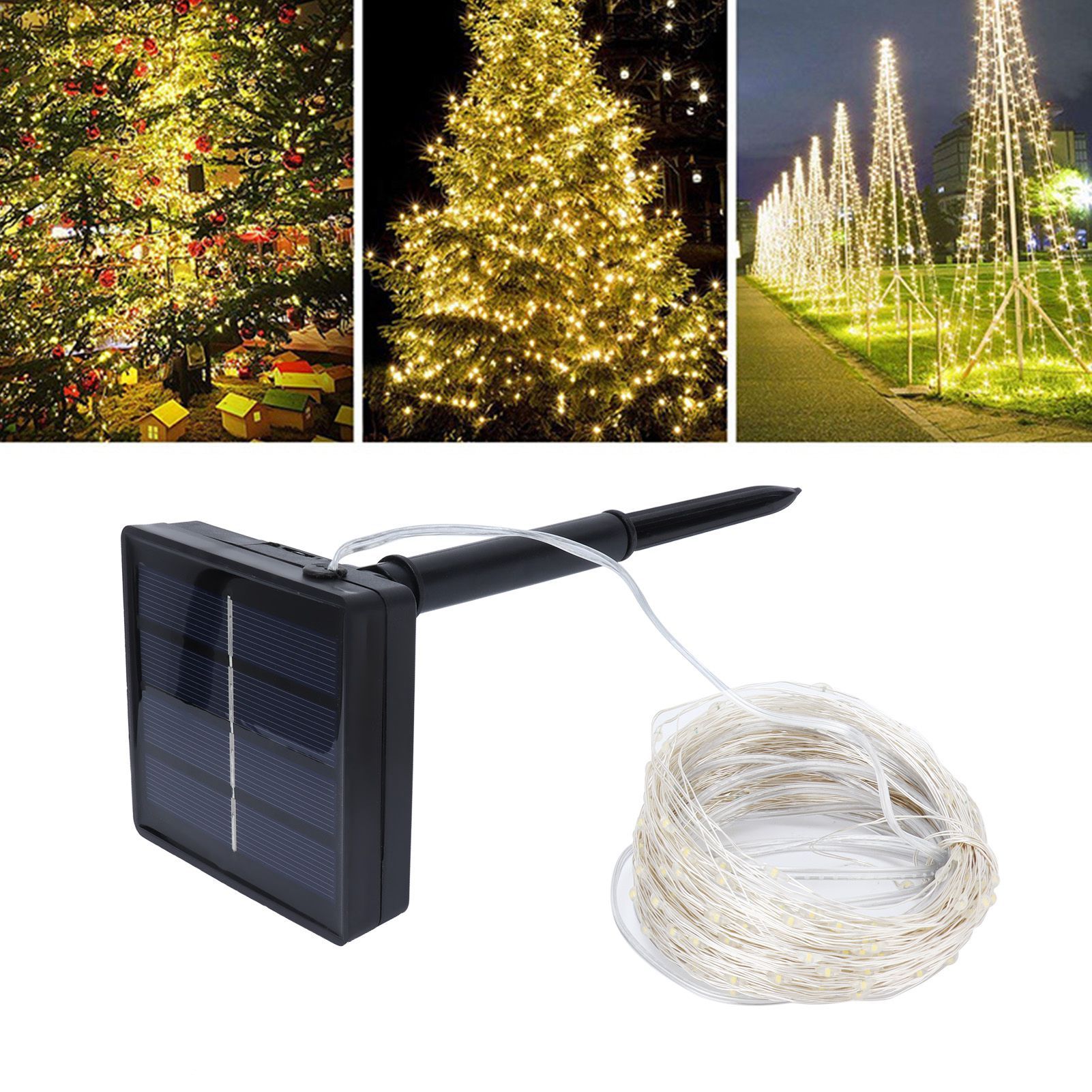 300LED Solar String Lights IP44 Waterproof Outdoor Garden Courtyard Decoration view 12