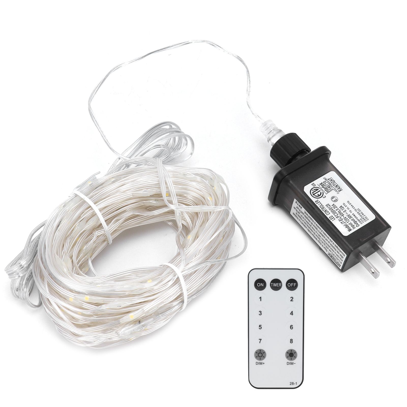 23M Clear PVC Wire Light 200LED String Light with Remote Control Outdoor Decor view 3