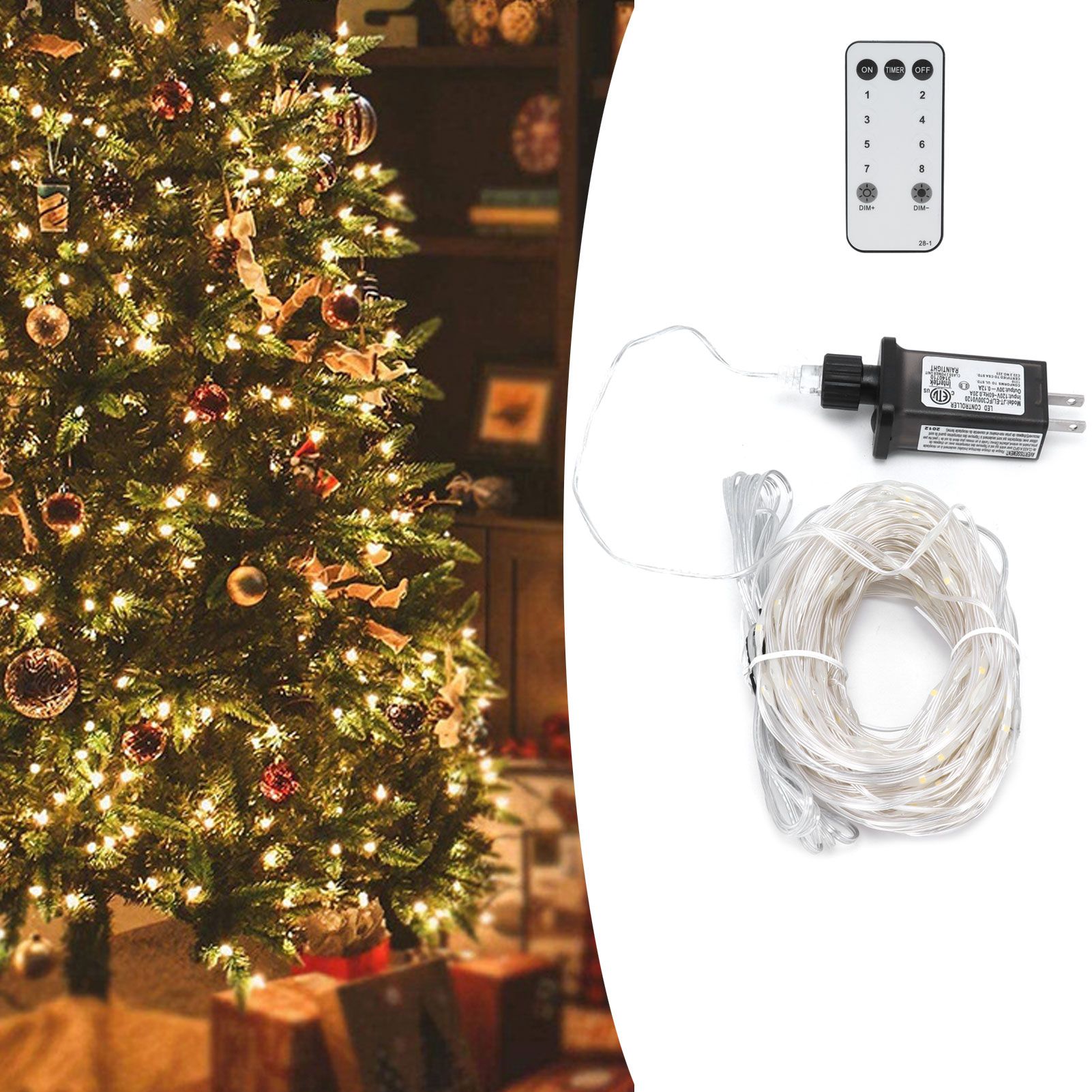 23M Clear PVC Wire Light 200LED String Light with Remote Control Outdoor Decor view 12