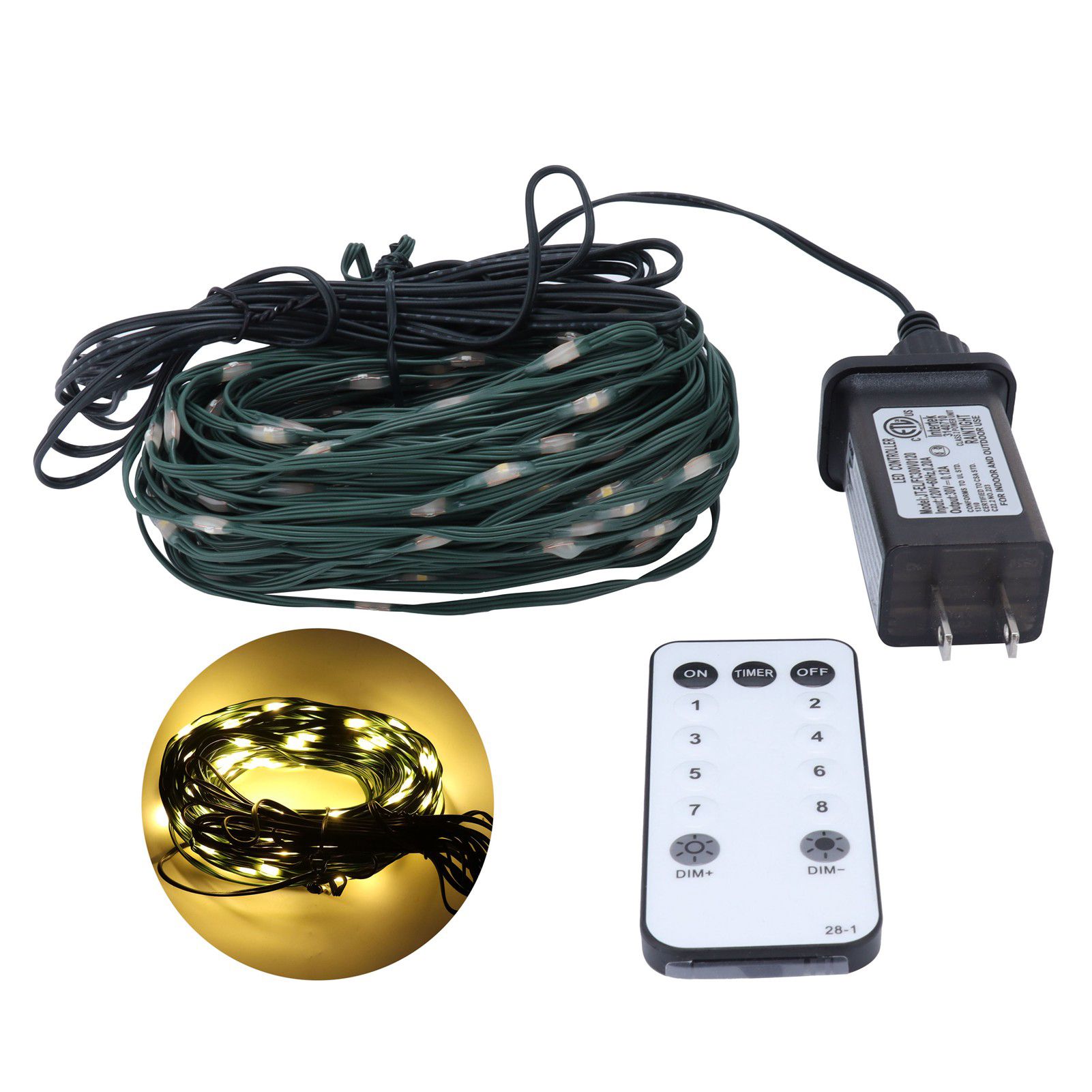 Outdoor 200LED Light String with 8 Lighting Modes Waterproof Low Voltage Lamp view 2