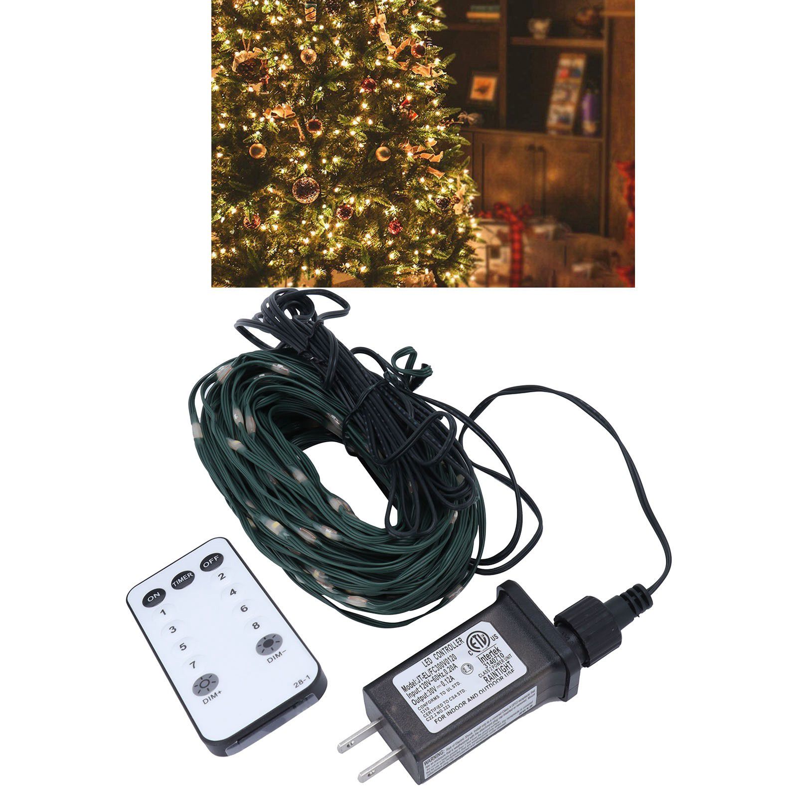 Outdoor 200LED Light String with 8 Lighting Modes Waterproof Low Voltage Lamp view 11