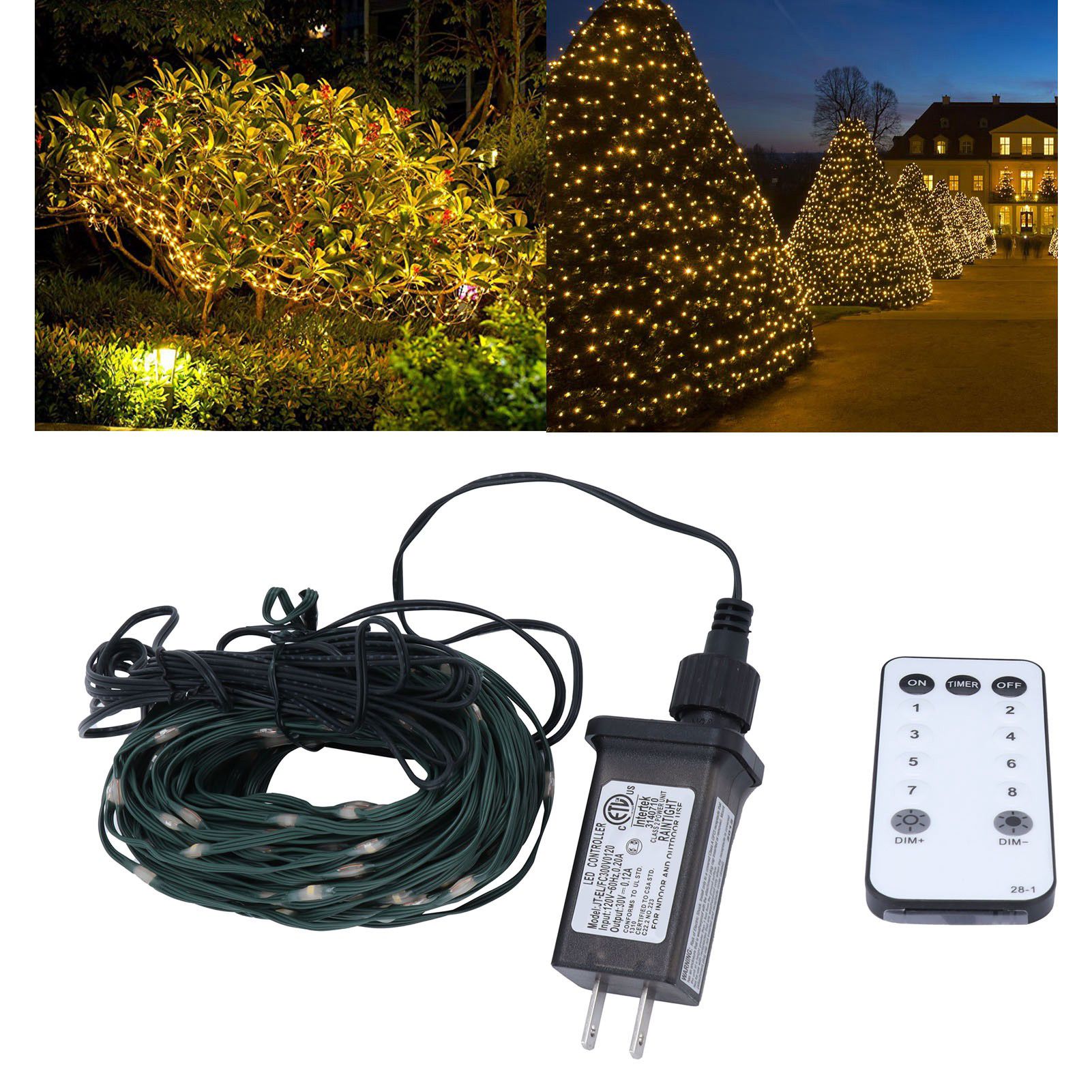 Outdoor 200LED Light String with 8 Lighting Modes Waterproof Low Voltage Lamp view 12