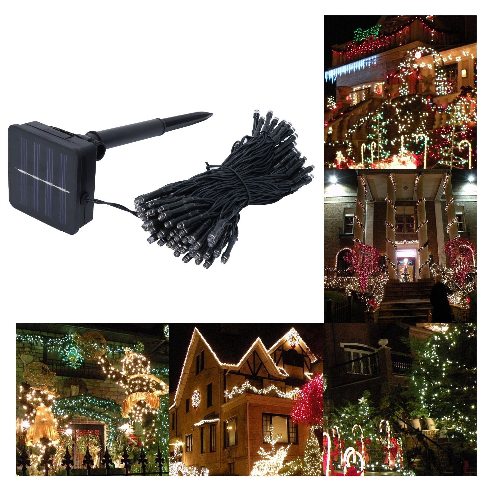 100LED Solar Light String 12m IP45 Waterproof Lighting for Garden Lawn view 11