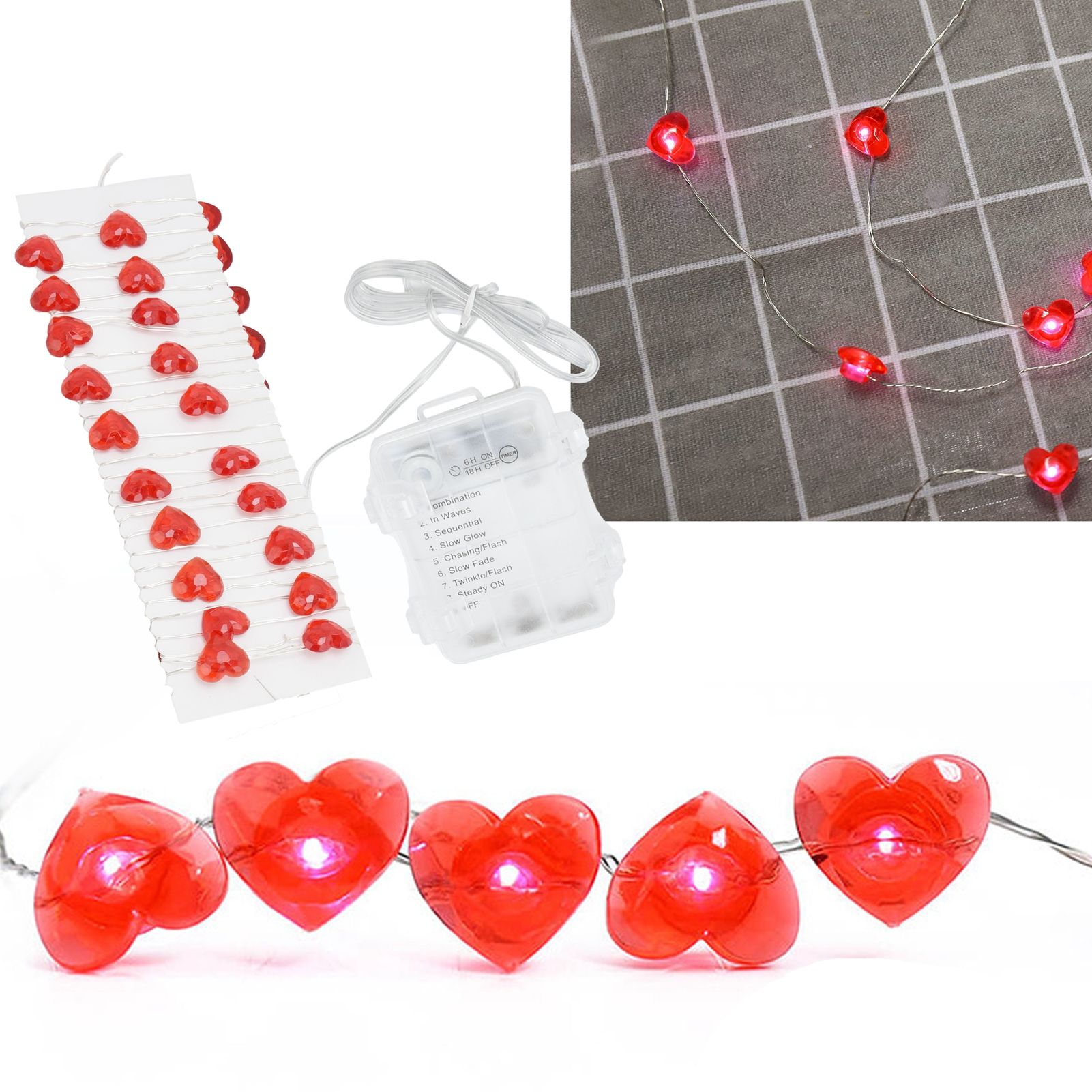 Heart Shape 30LED String Light 3 M Copper Wire Light for Outdoor Party view 11