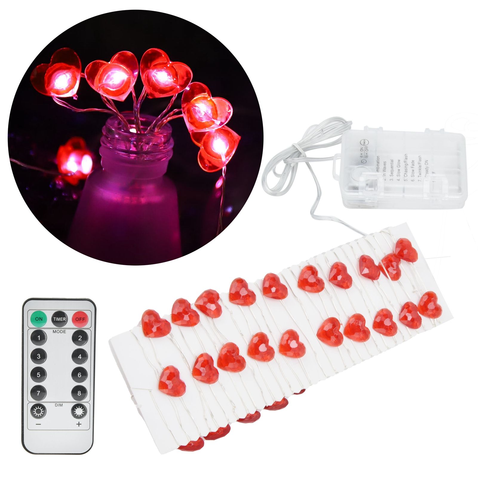 Heart Shape 30LED String Light 3 M Copper Wire Light for Outdoor Party view 12