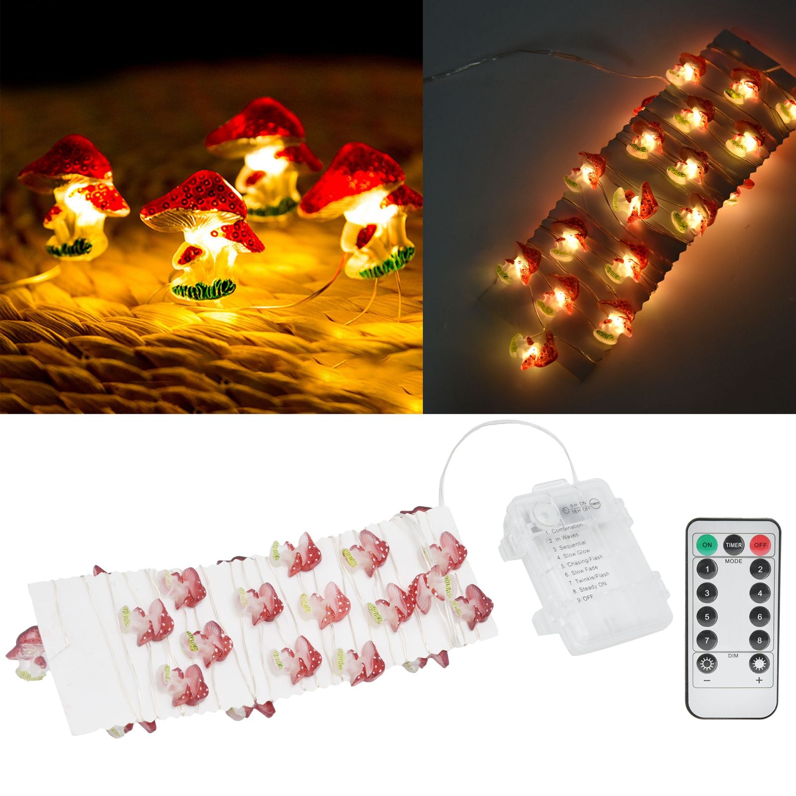 Mushroom Shaped 30LED Copper Wire Light 3 Meter String Light for Outdoor Party view 12