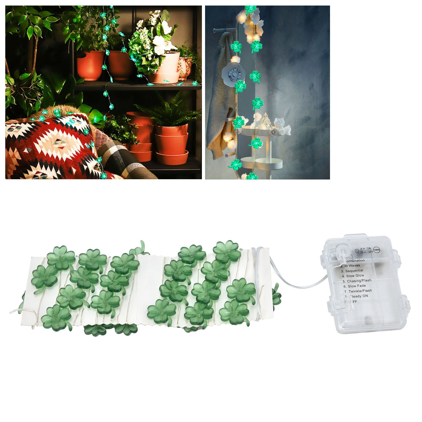 Lucky Clover Shaped 40LED String Light 3 Meter Decorative Light for Outdoor view 11
