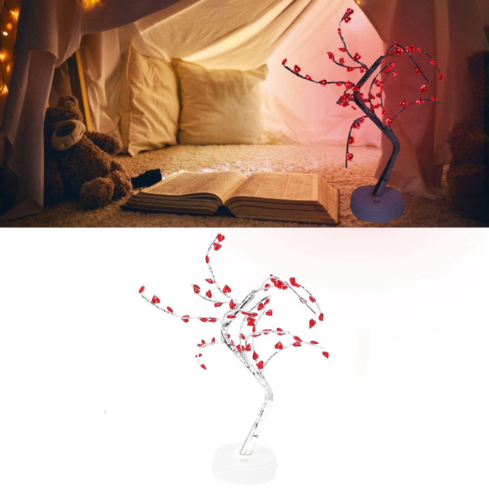 Tree Shape Lights USB Battery Dual Power Supply Red Love 60LEDs IP20 view 11