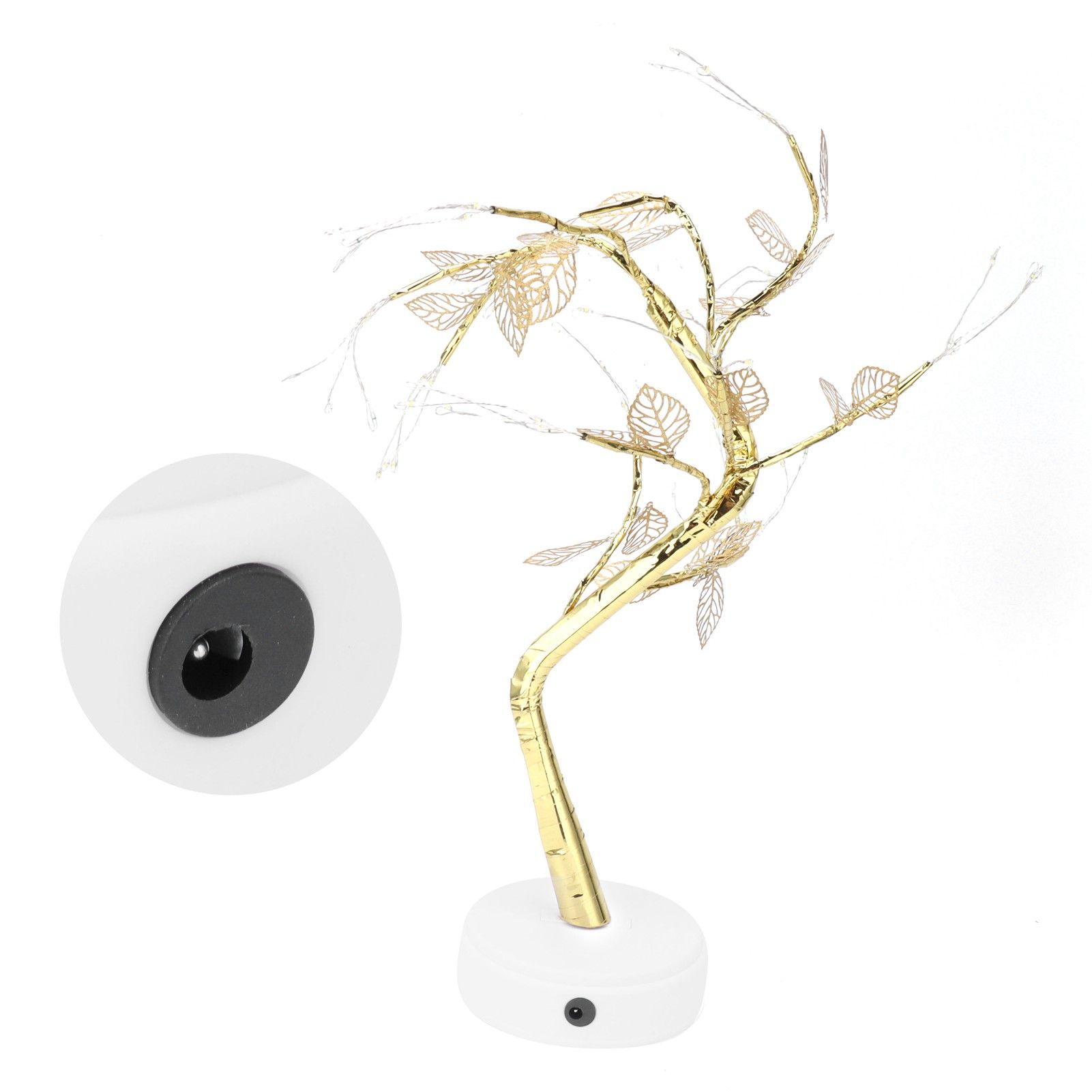 Tree Shape Light DIY 72LEDs Artificial Golden Leaf Tree Lamp USB Battery view 10