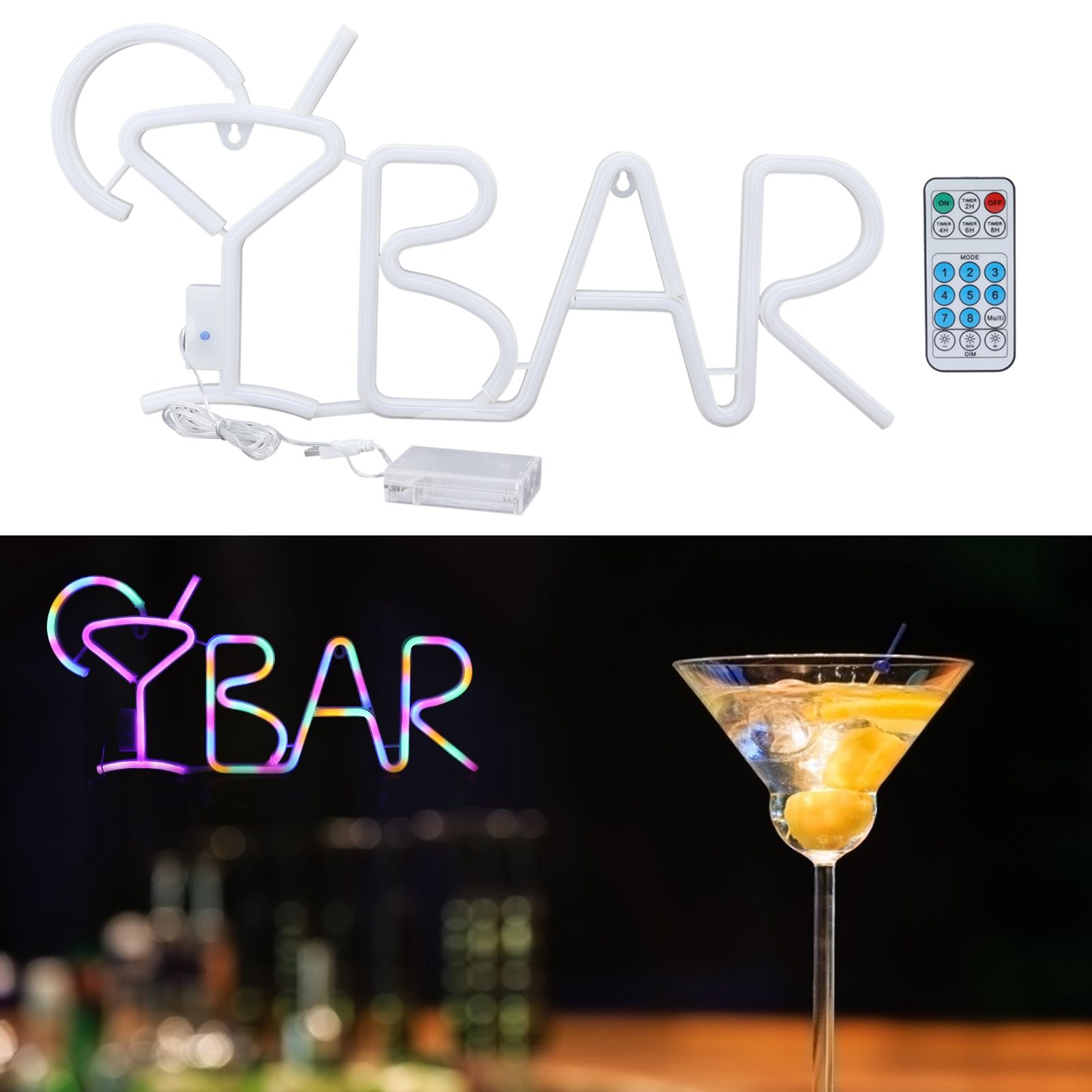LED Neon Sign BAR Neon Light 8 Modes 24‑Key Remote Control for Home Restaurant view 11