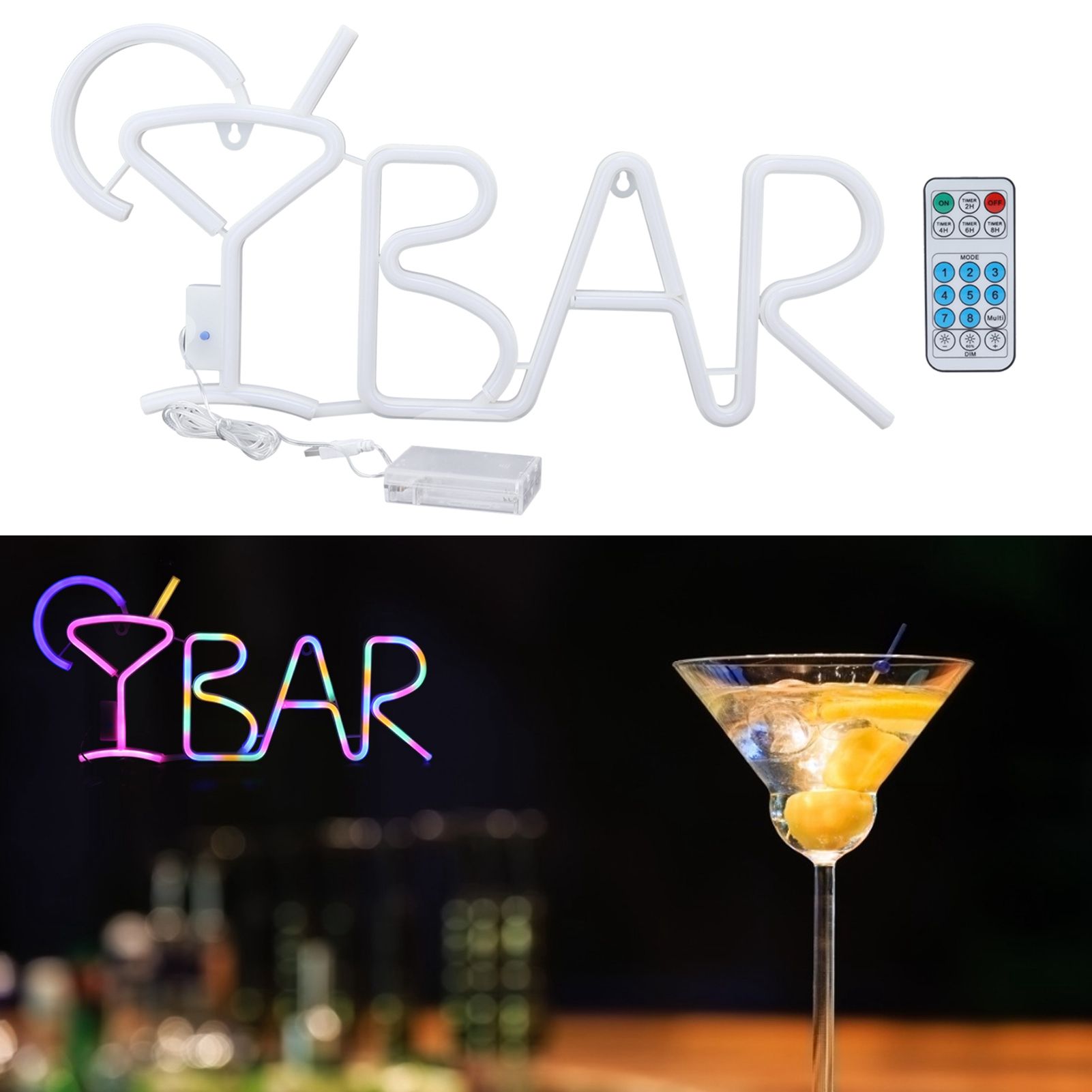 LED Neon Sign BAR Neon Light 8 Modes 24‑Key Remote Control for Home Restaurant view 11