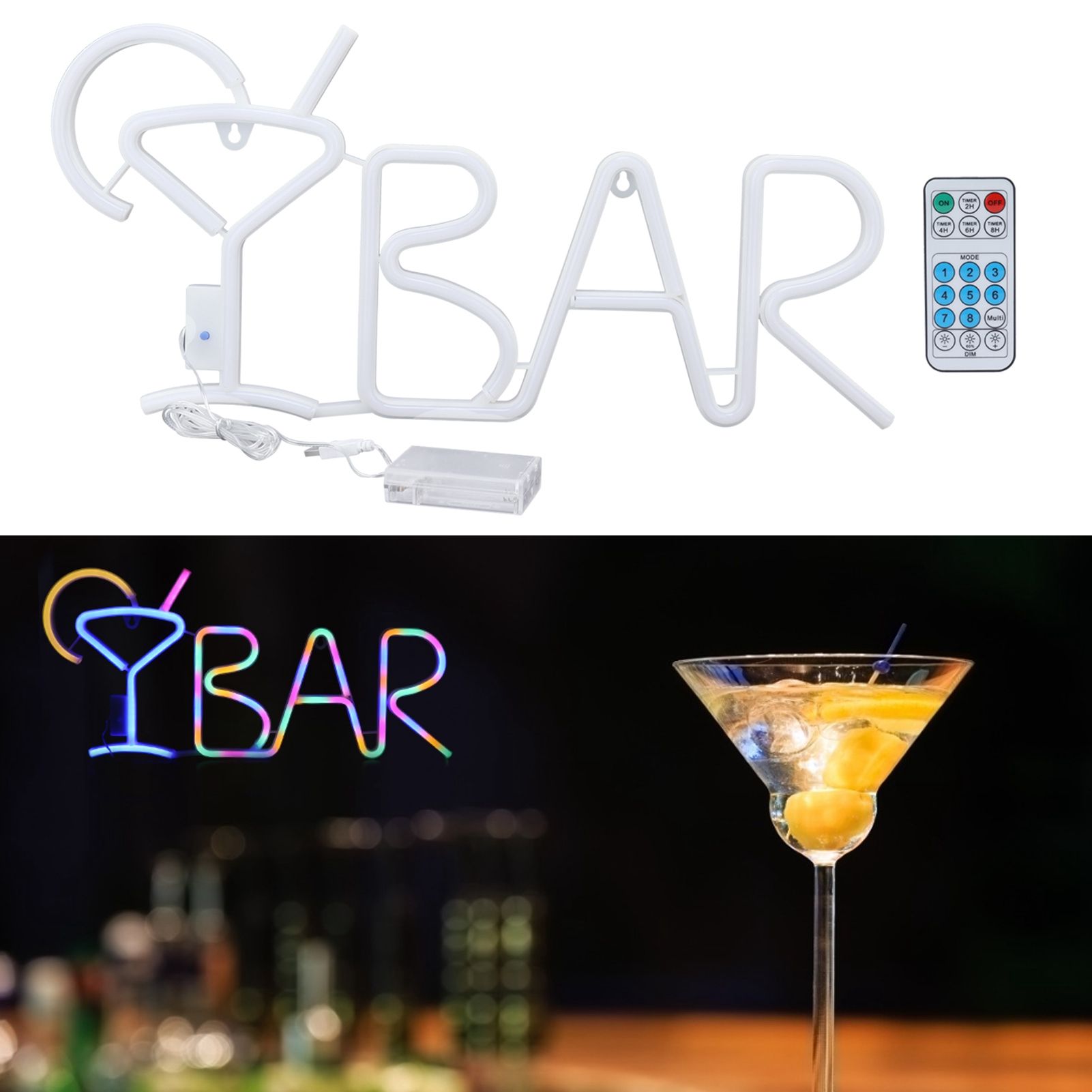 LED Neon Sign BAR Neon Light 8 Modes 24‑Key Remote Control for Home Restaurant view 11