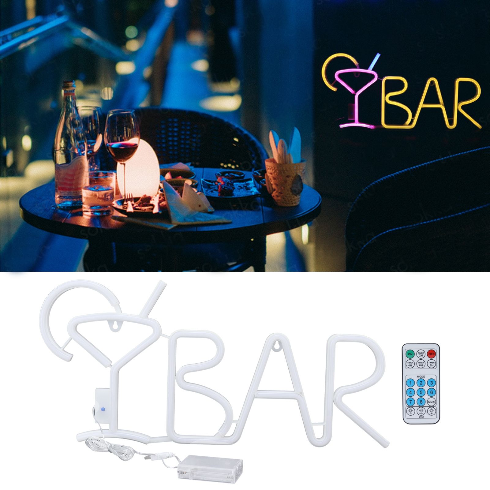 LED Neon Light BARType Neon Sign Lamp with 18Key Remote Control for Party KTV view 12