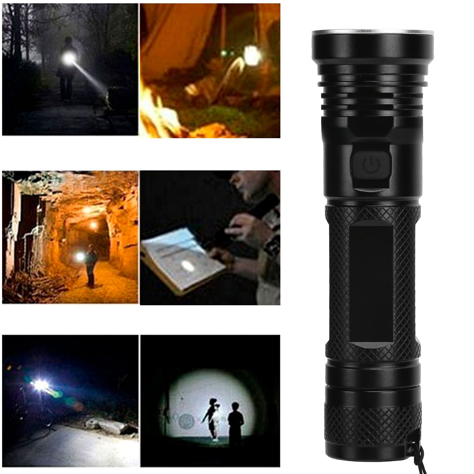 Flashlight USB Charging Aluminum Mini Multi‑mode Flashlight for Cycling Night view 12