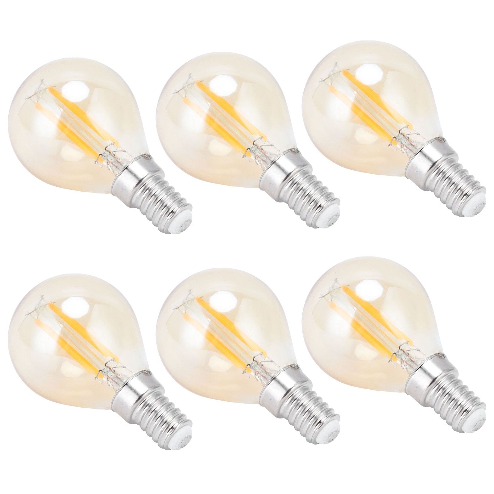 6PCS G45 LED Gold Filament Bulb 2700K 4W E14 Base Vintage Glass Clear Bulb view 3