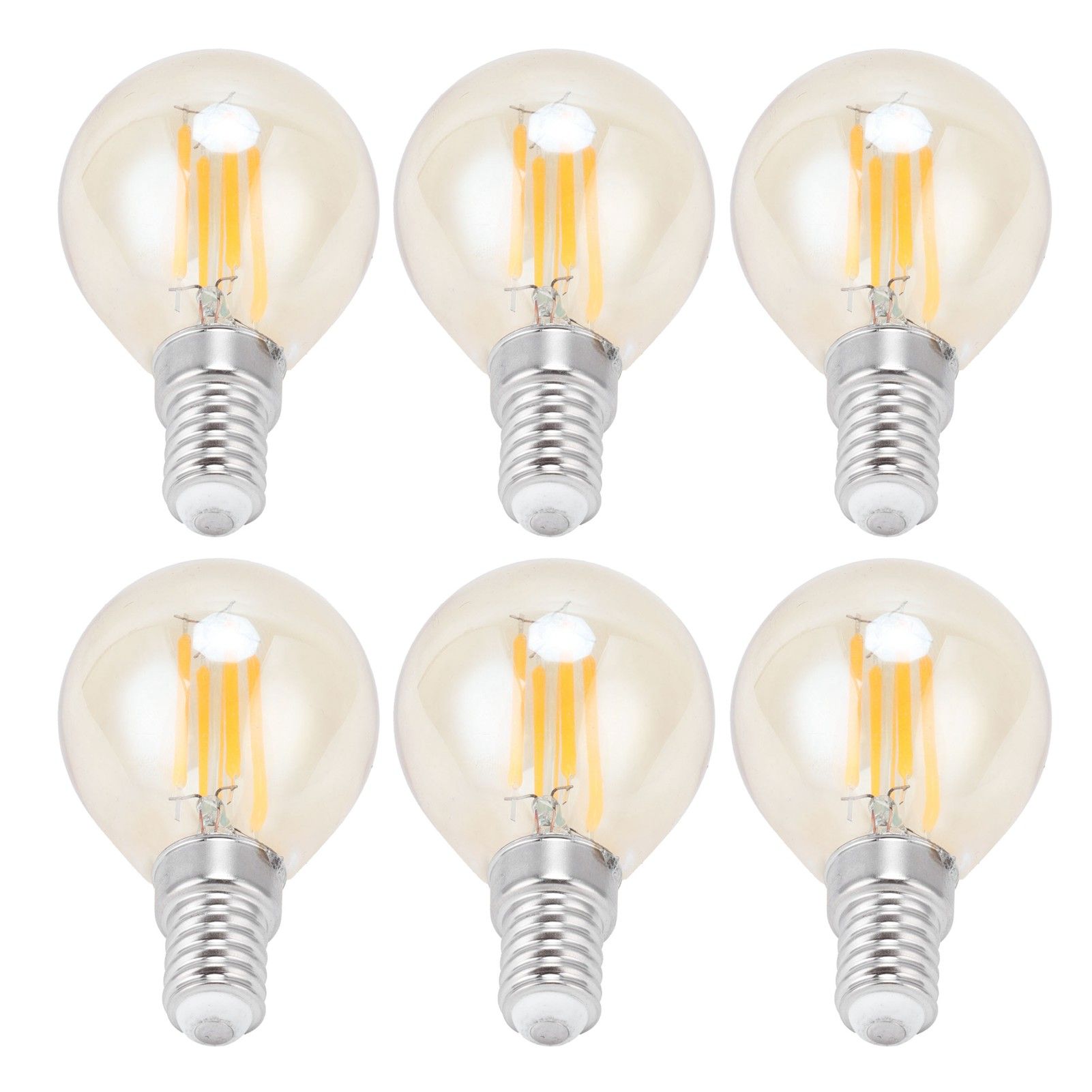 6PCS G45 LED Gold Filament Bulb 2700K 4W E14 Base Vintage Glass Clear Bulb view 4