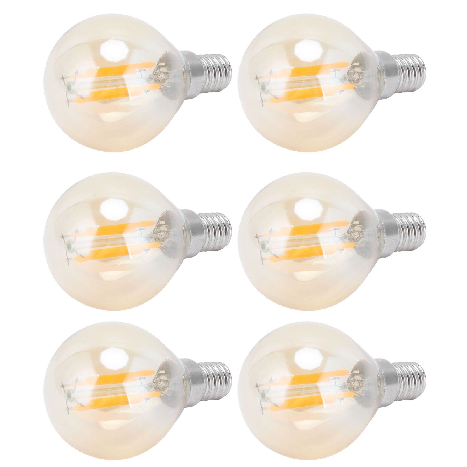 6PCS G45 LED Gold Filament Bulb 2700K 4W E14 Base Vintage Glass Clear Bulb view 6