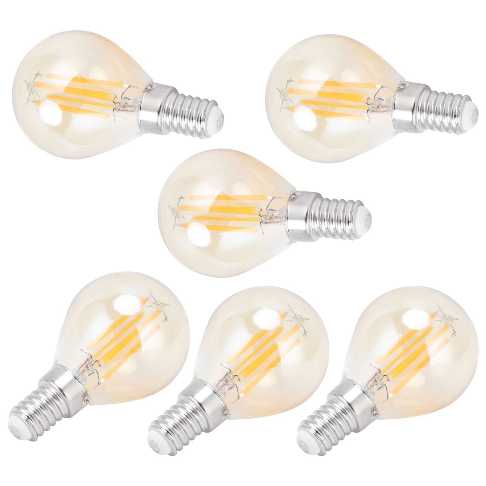 6PCS G45 LED Gold Filament Bulb 2700K 4W E14 Base Vintage Glass Clear Bulb view 10